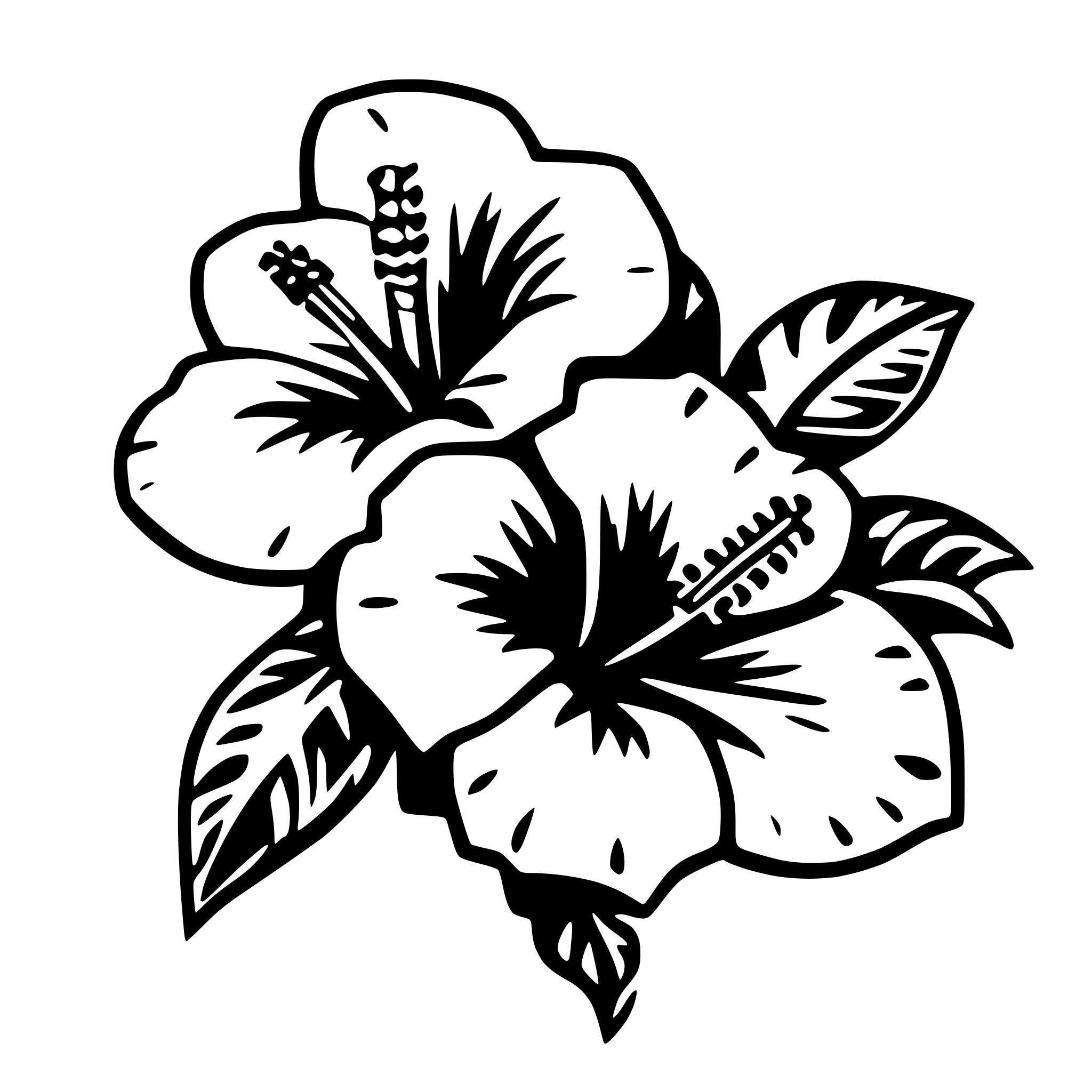 AI-generated SVG of 'hibiscus tiki'