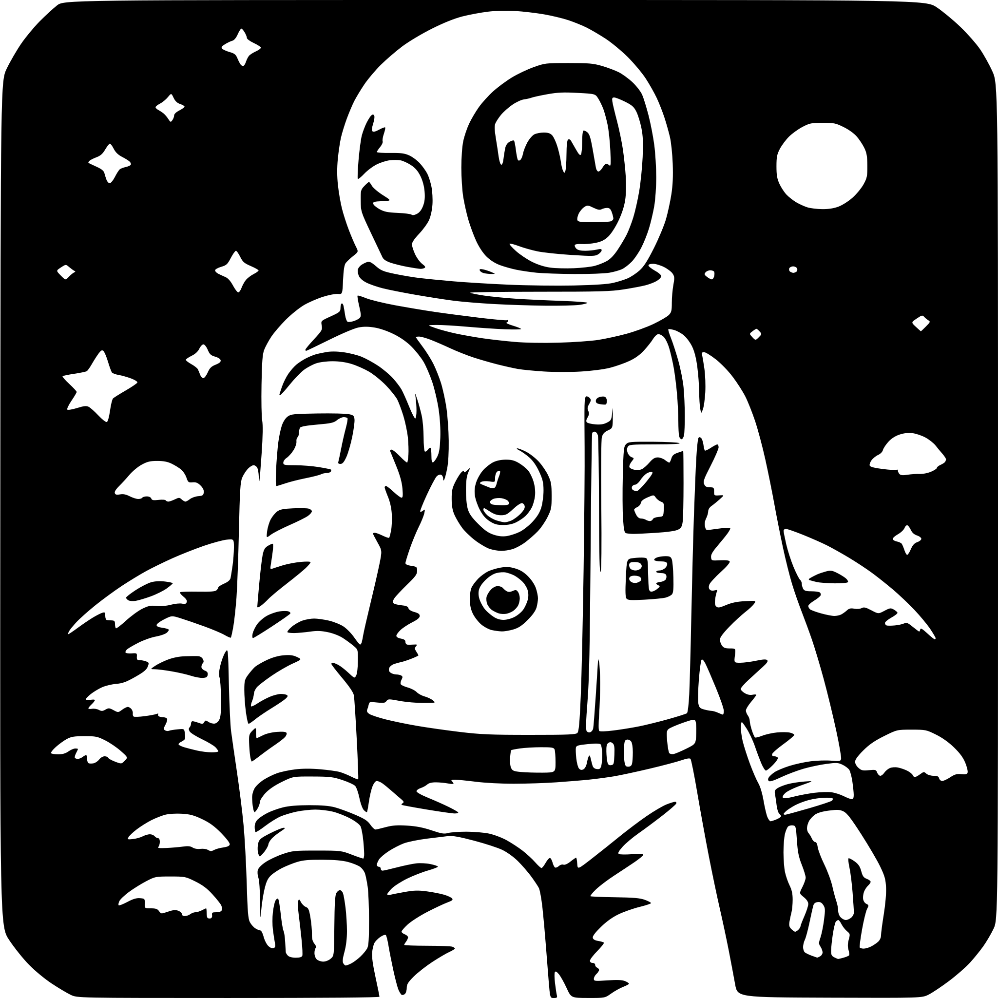 AI-generated SVG of 'astronaut running on moon'