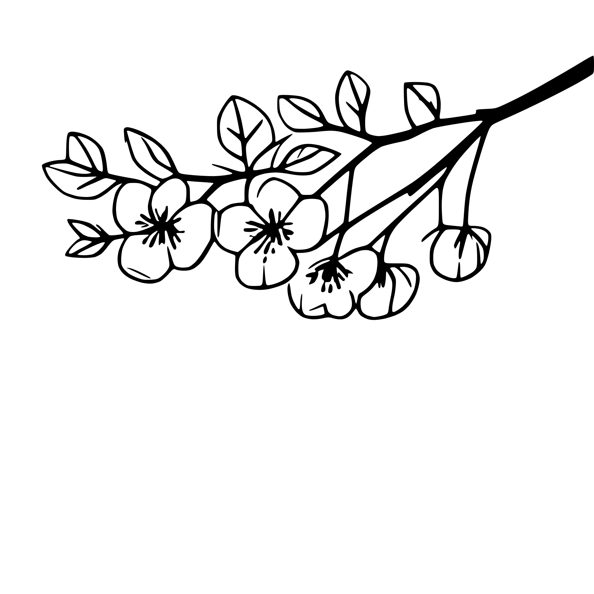 AI-generated SVG of a cherry blossoms with branches