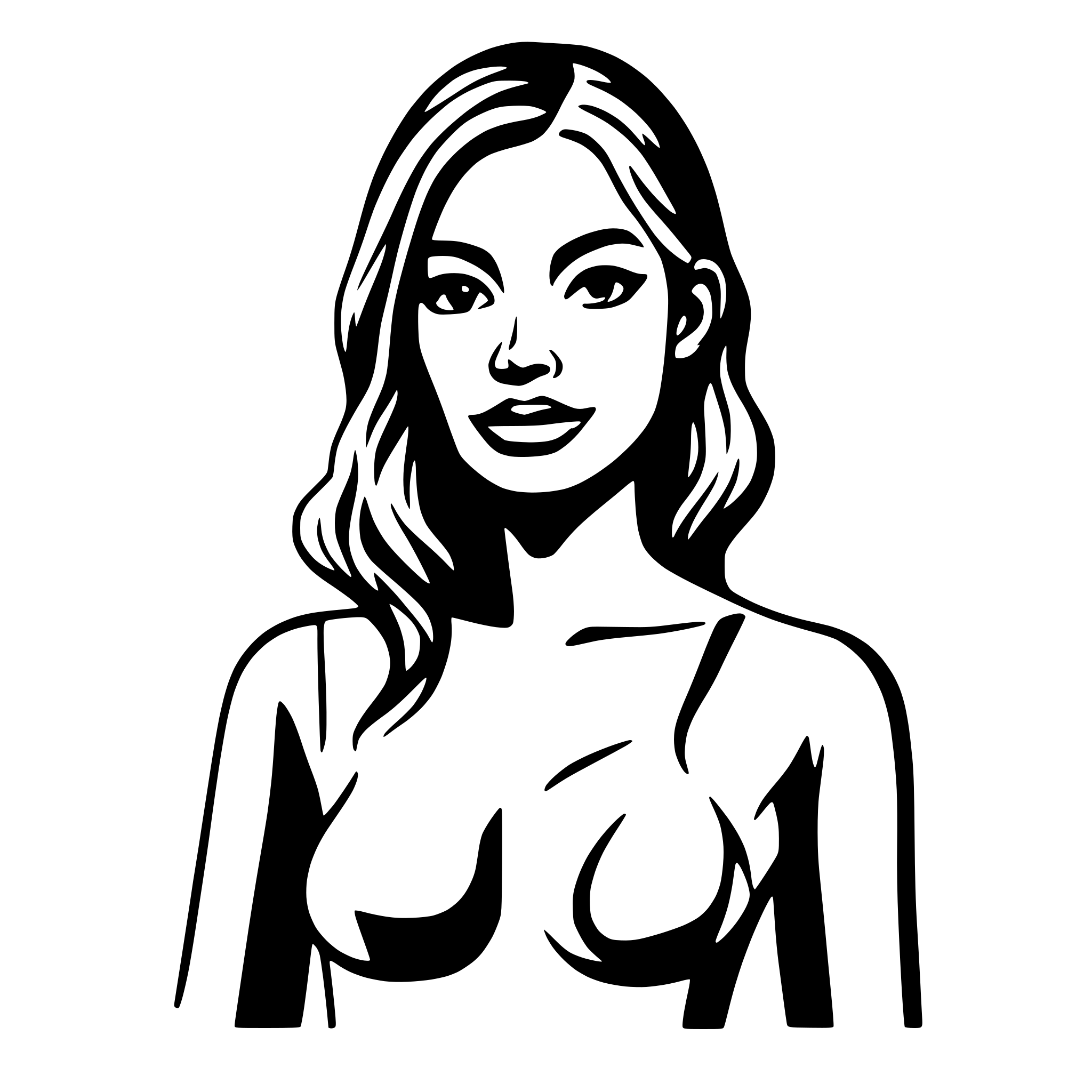 AI-generated SVG of 'full frontal human silhouette'
