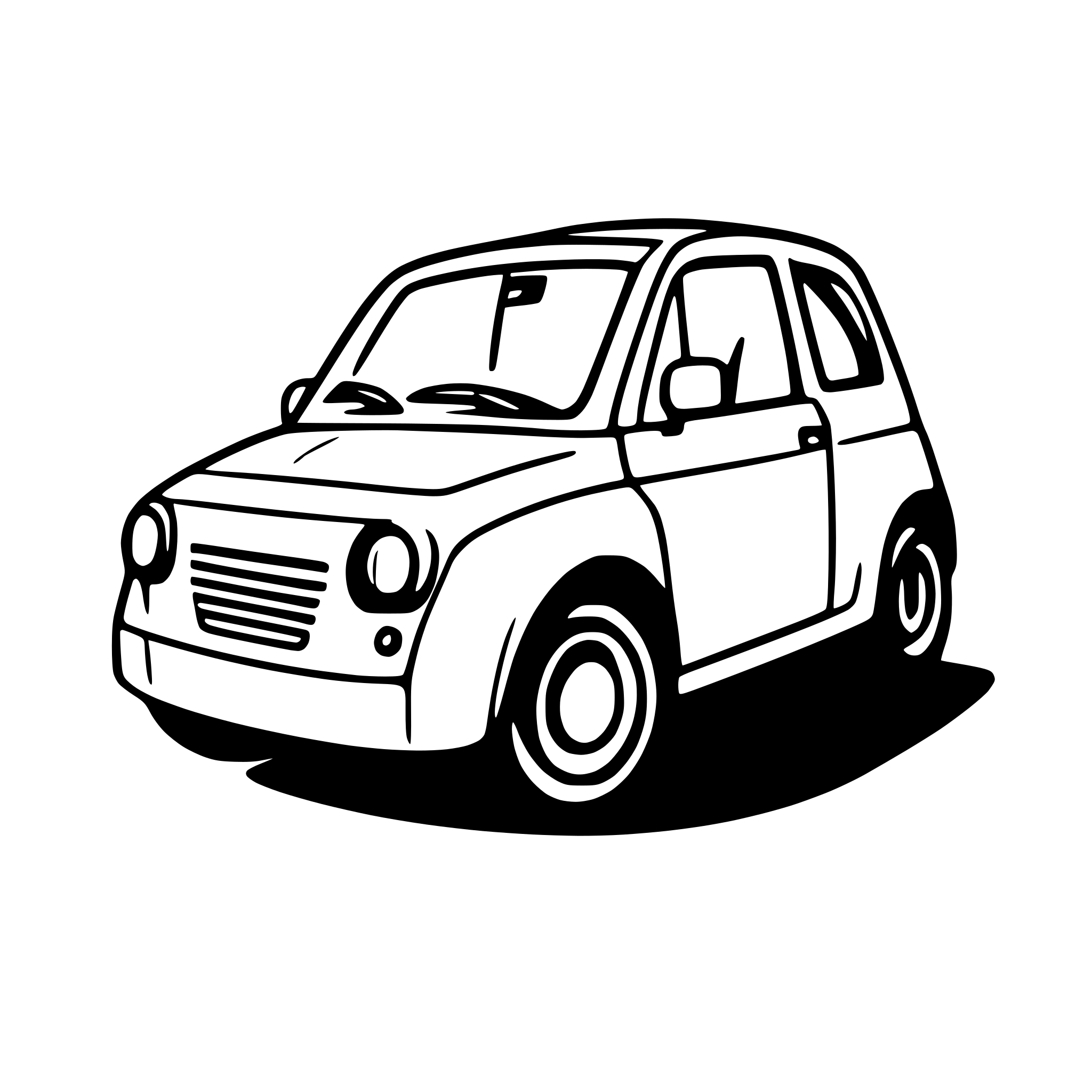 AI-generated SVG of 'I'd like te create a vector png without background of a classic Matiz car, try to create a car with fill and only with contours, car must be created by a silouette'