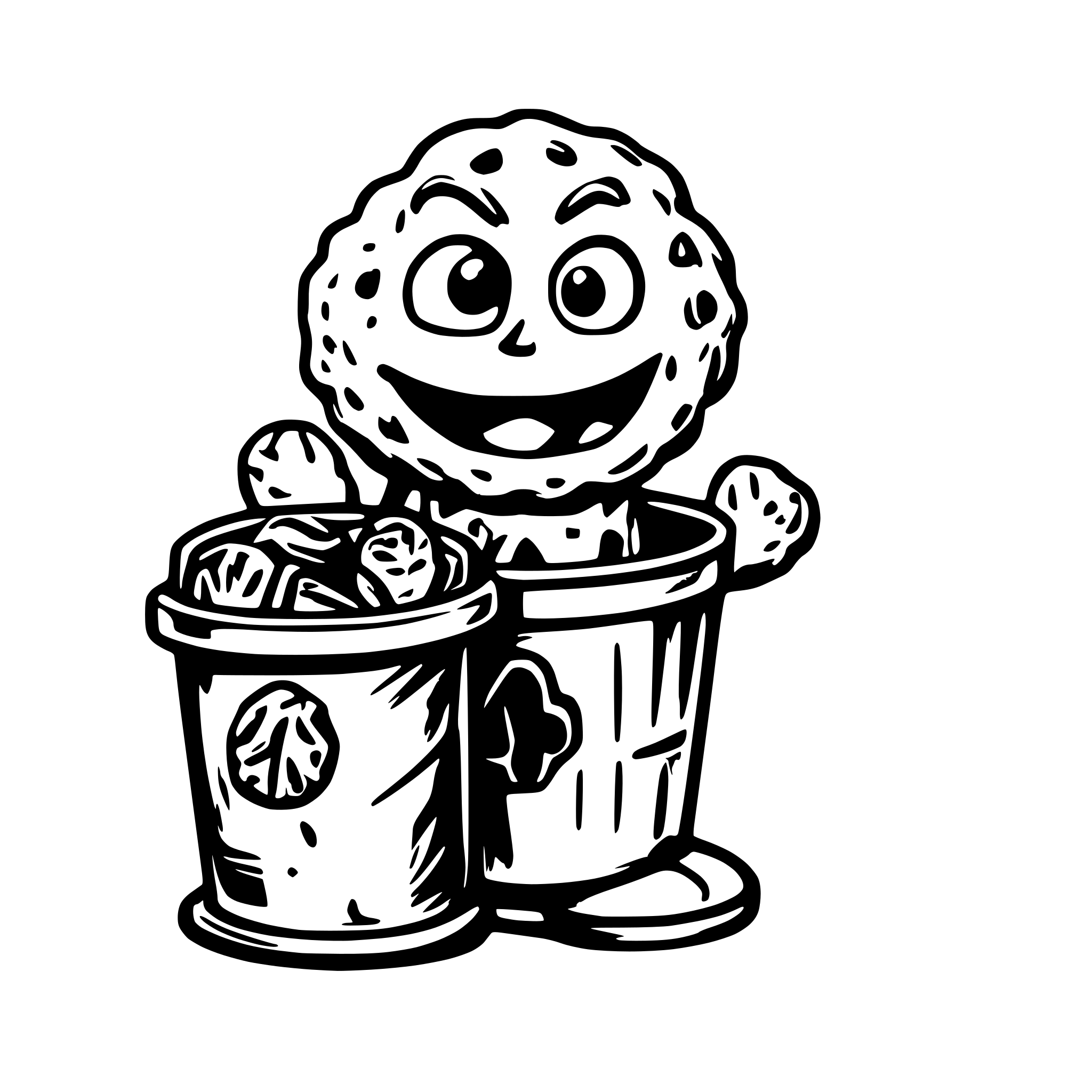 AI-generated SVG of a Cookie Monster from the garbage can