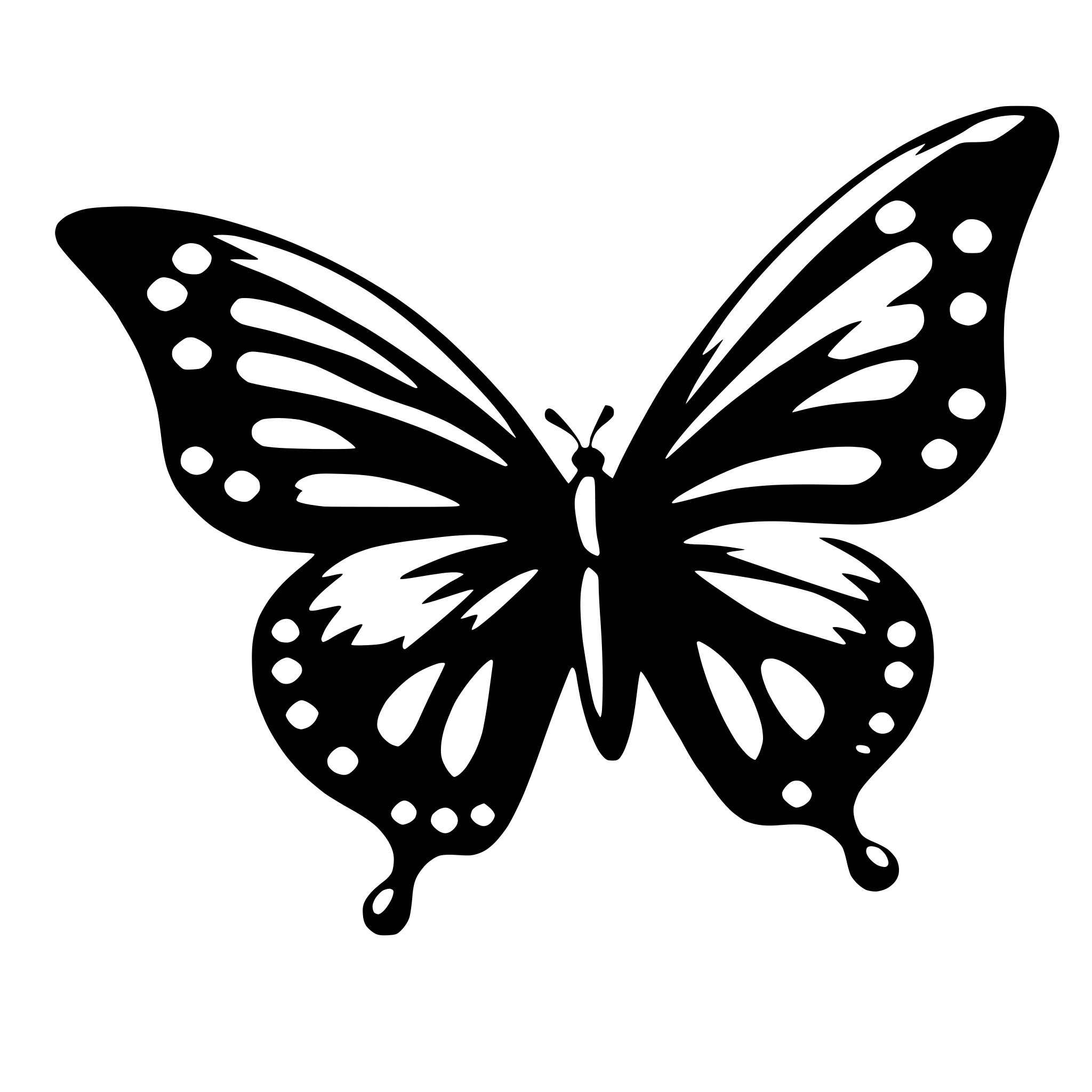 AI-generated SVG of 'black filled  butterfly shape'