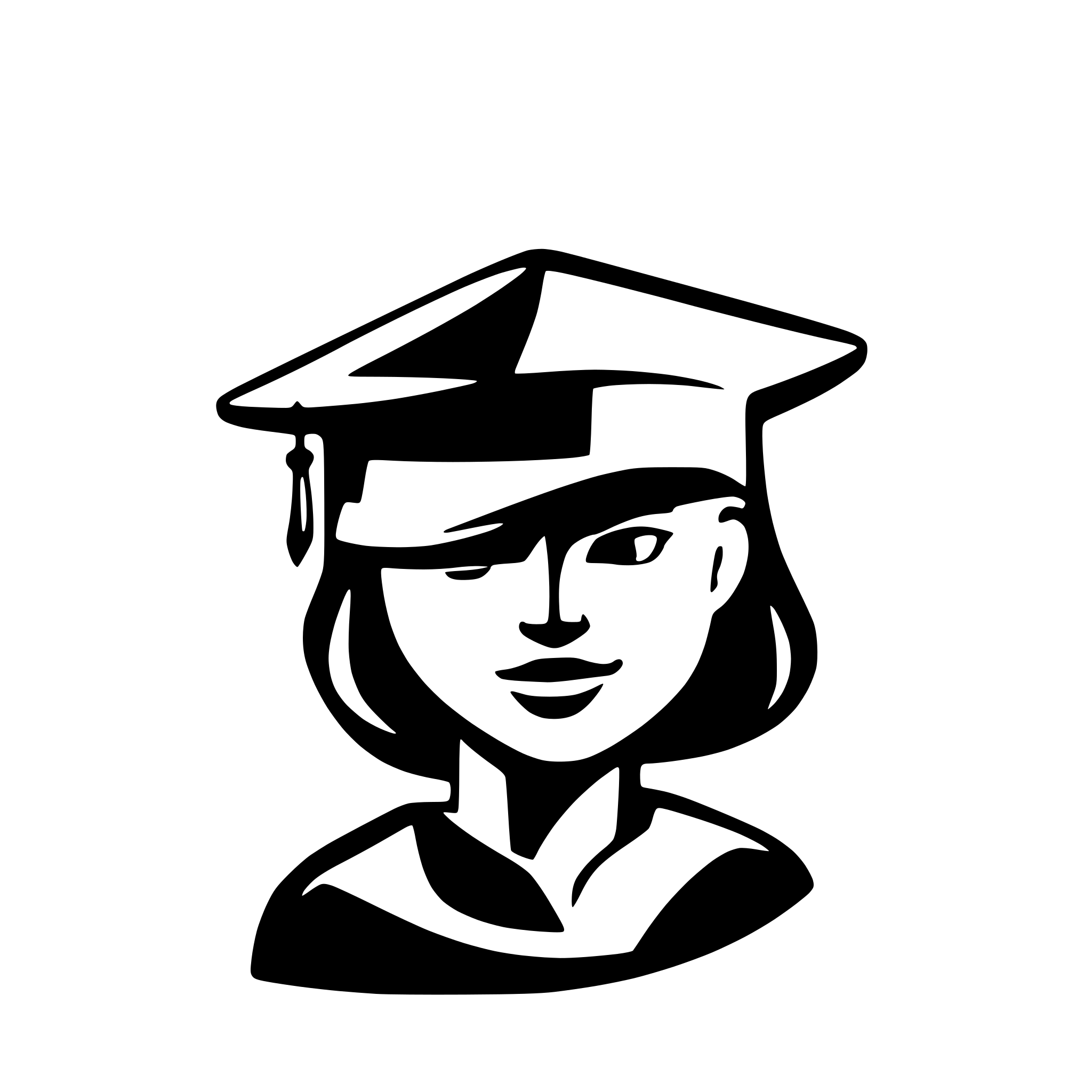 AI-generated SVG of a very simple silhouette of a person without a face who wears graduation cap