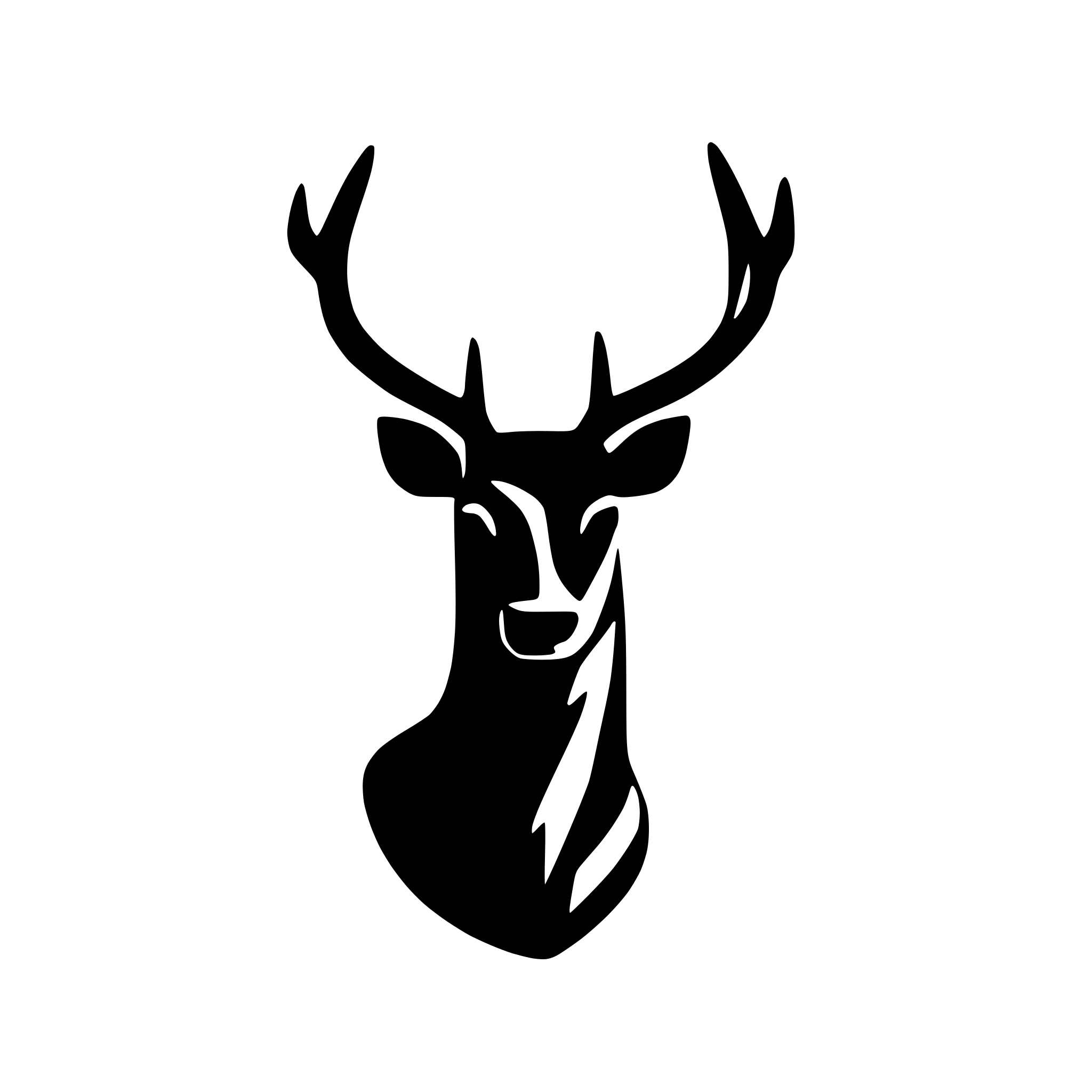 AI-generated SVG of a bearded deer with big antlers