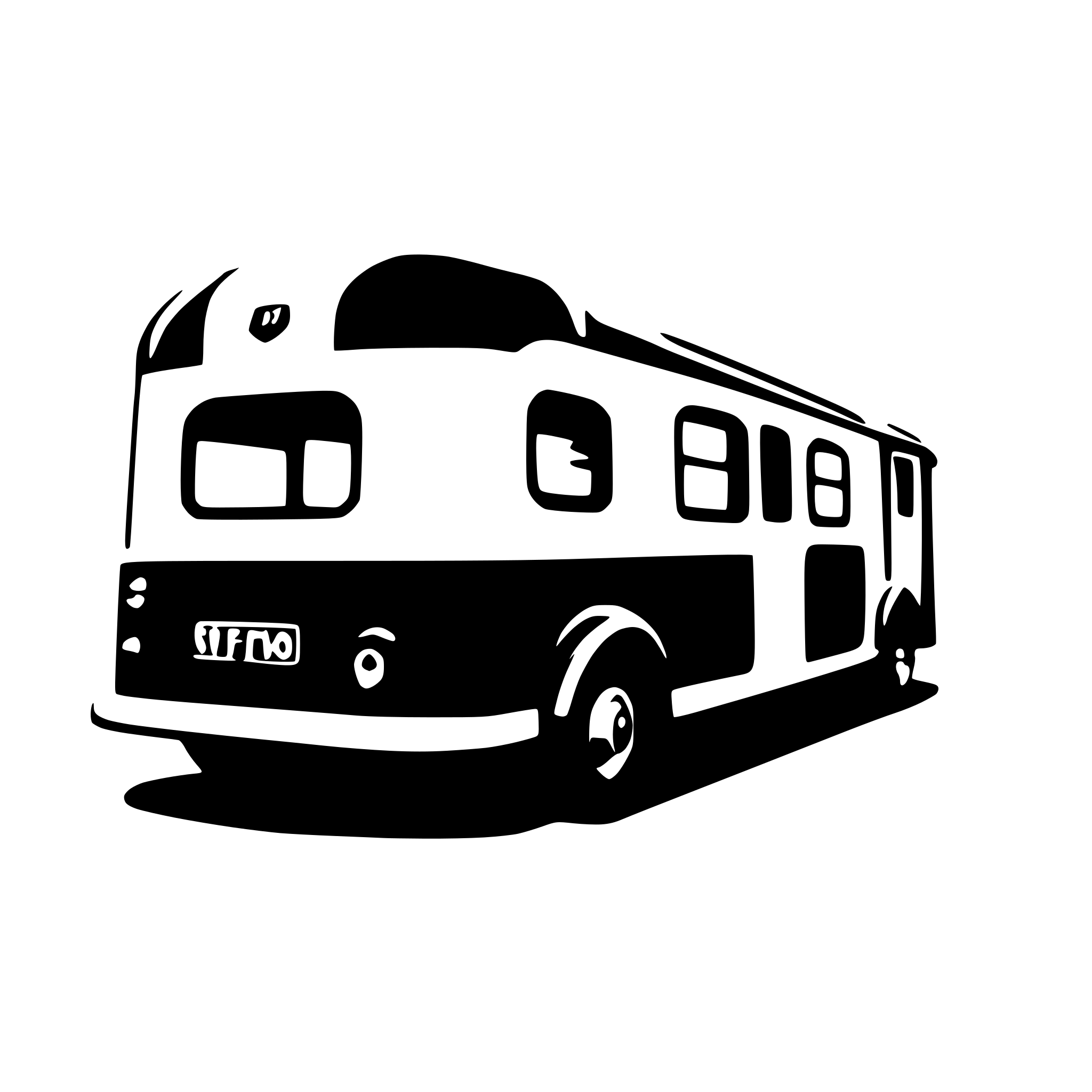 AI-generated SVG of a old ups caravan bus