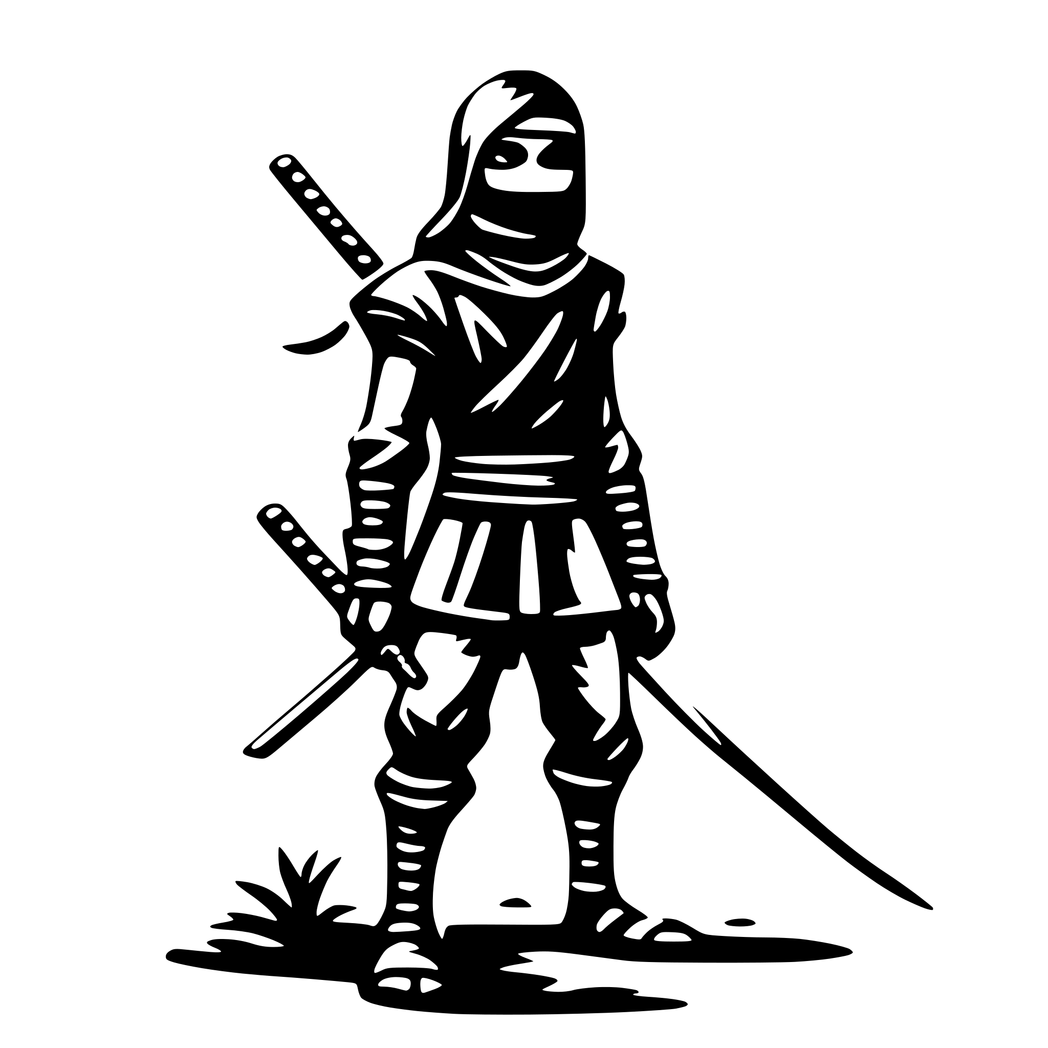 AI-generated SVG of 'nostalgic ninja'