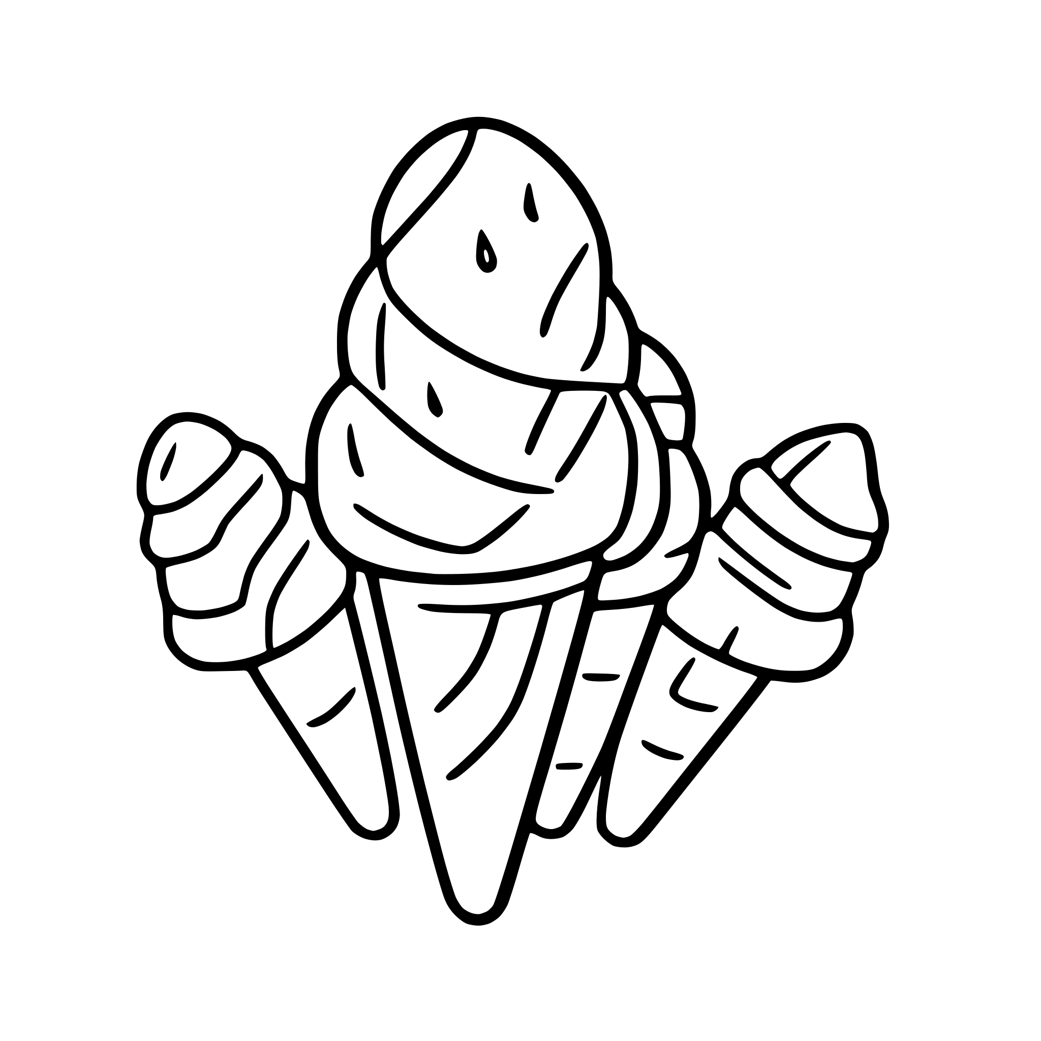 AI-generated SVG of a a group of ice cream cones having a party