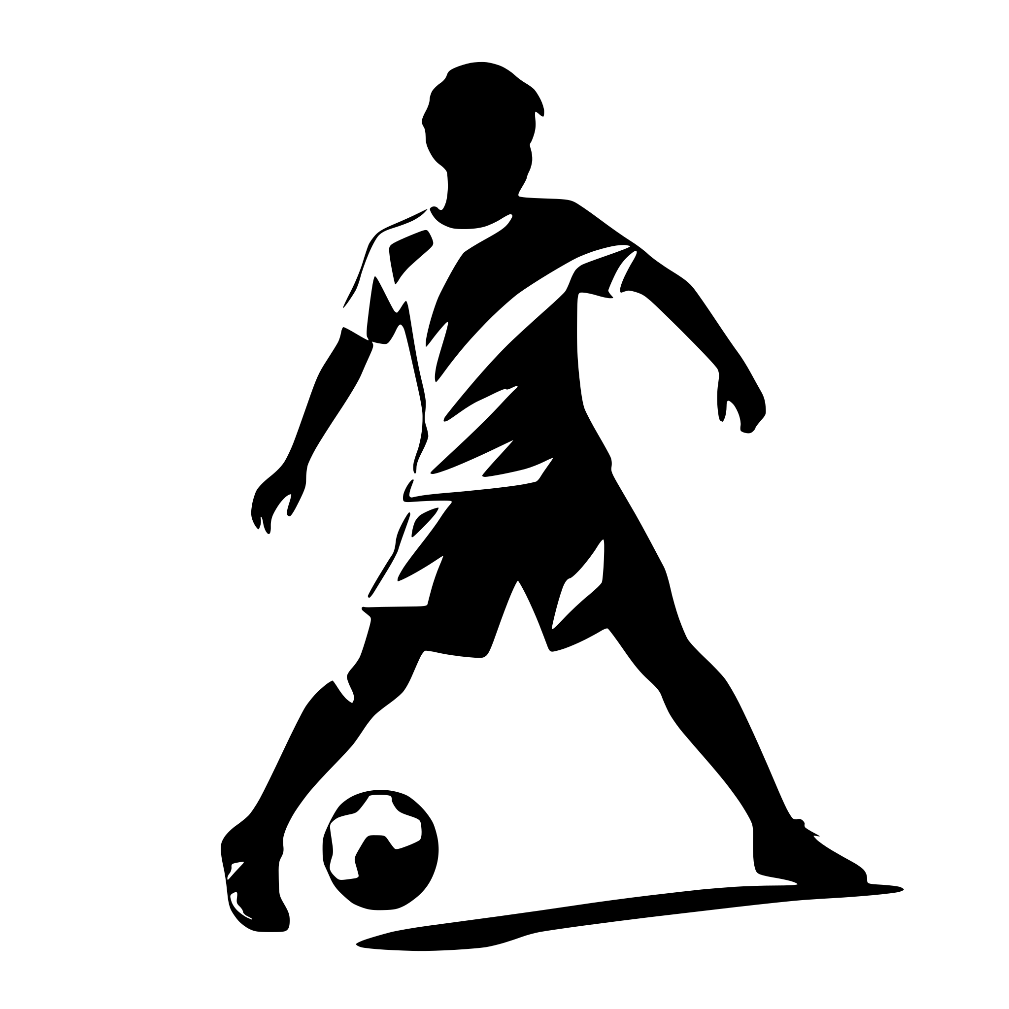 AI-generated SVG of a soccer player shooting