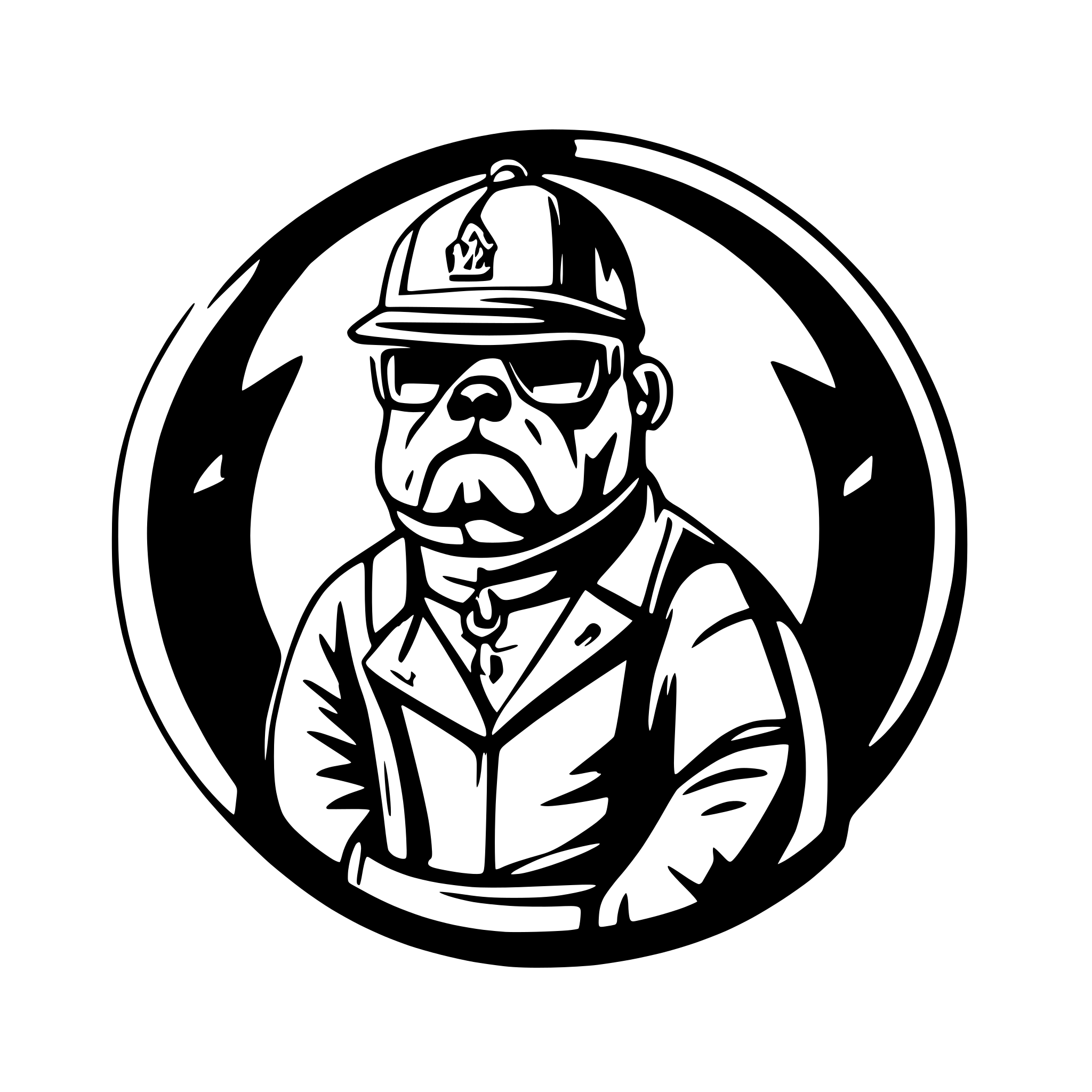 AI-generated SVG of a bulldog rapper wearing gold chain