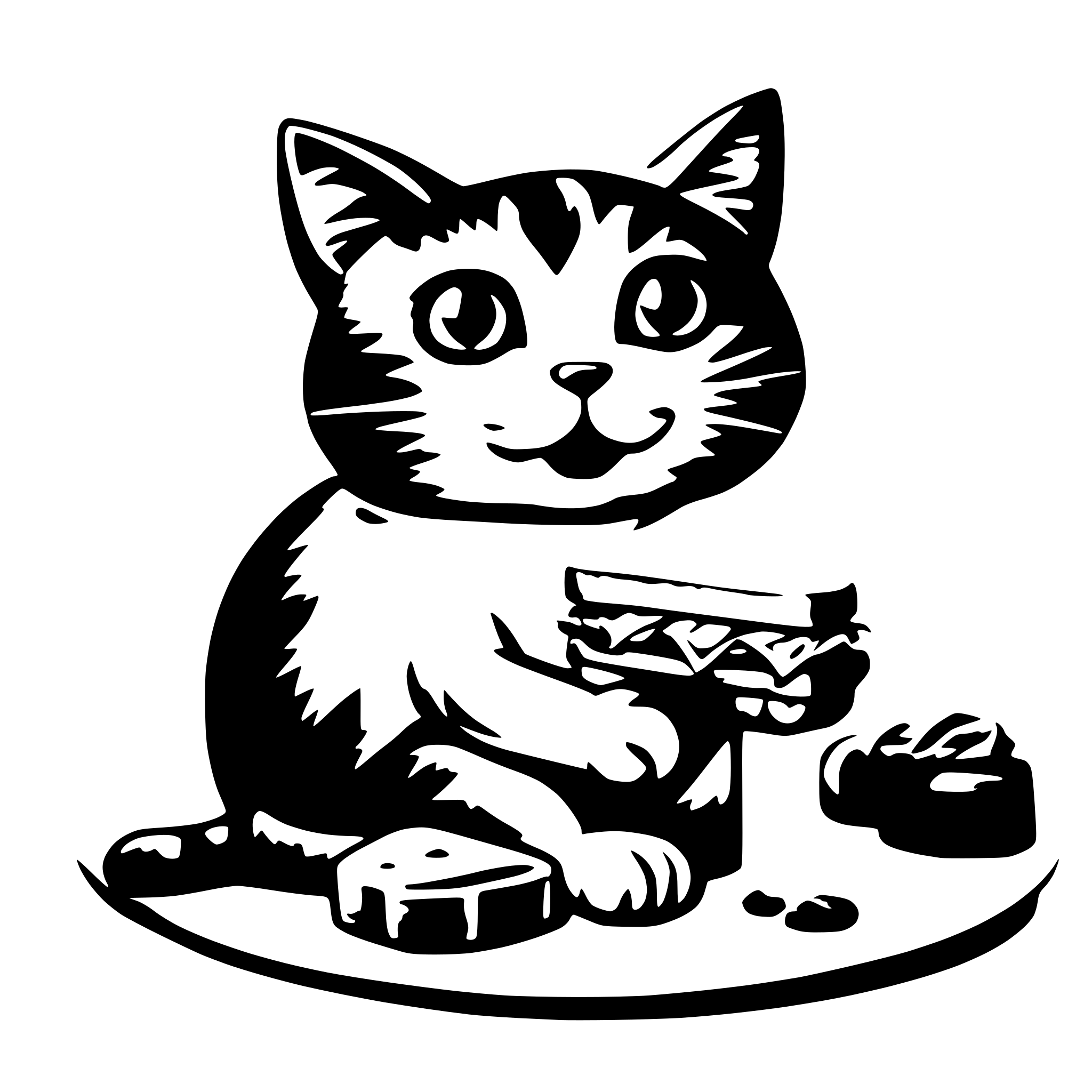 AI-generated SVG of 'a cat eating a sandwich'