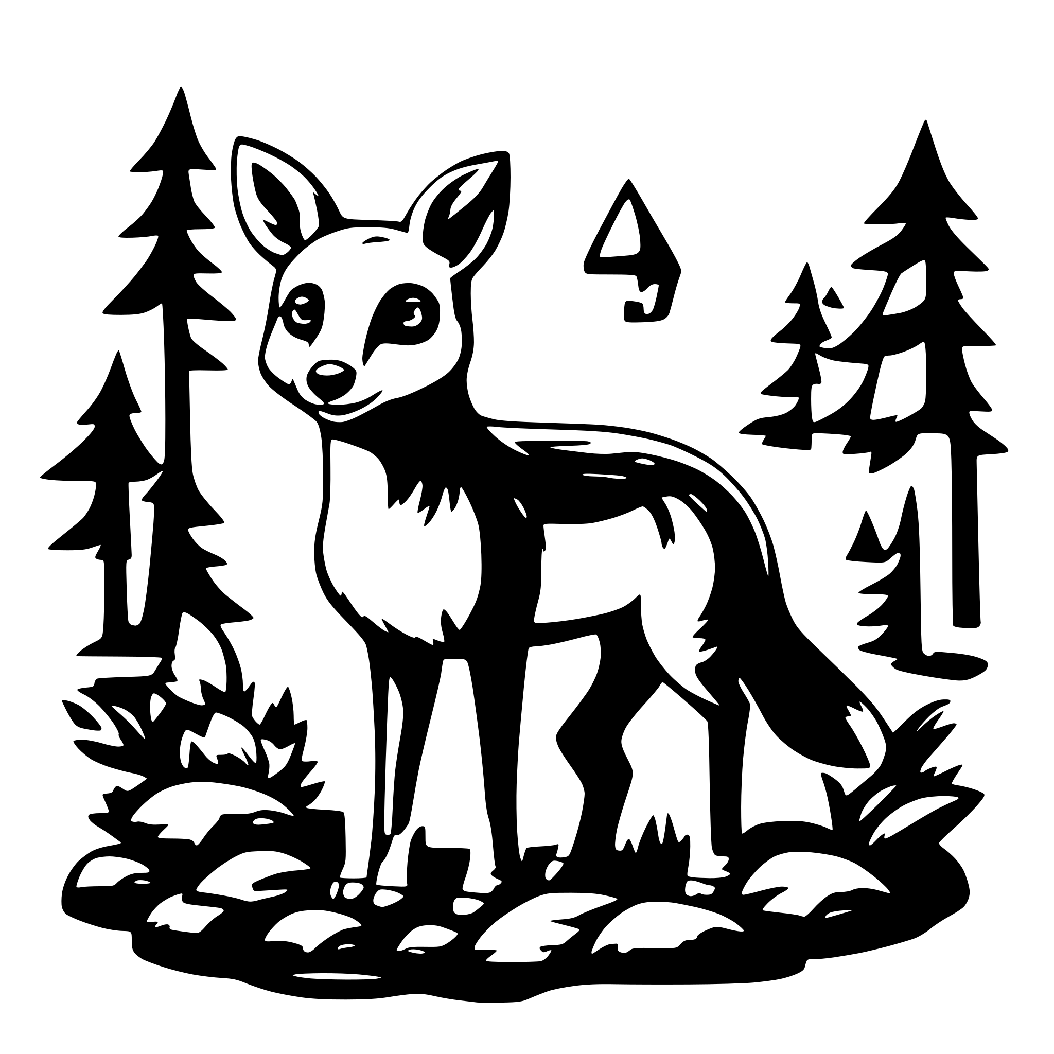 AI-generated SVG of 'woodland animals'