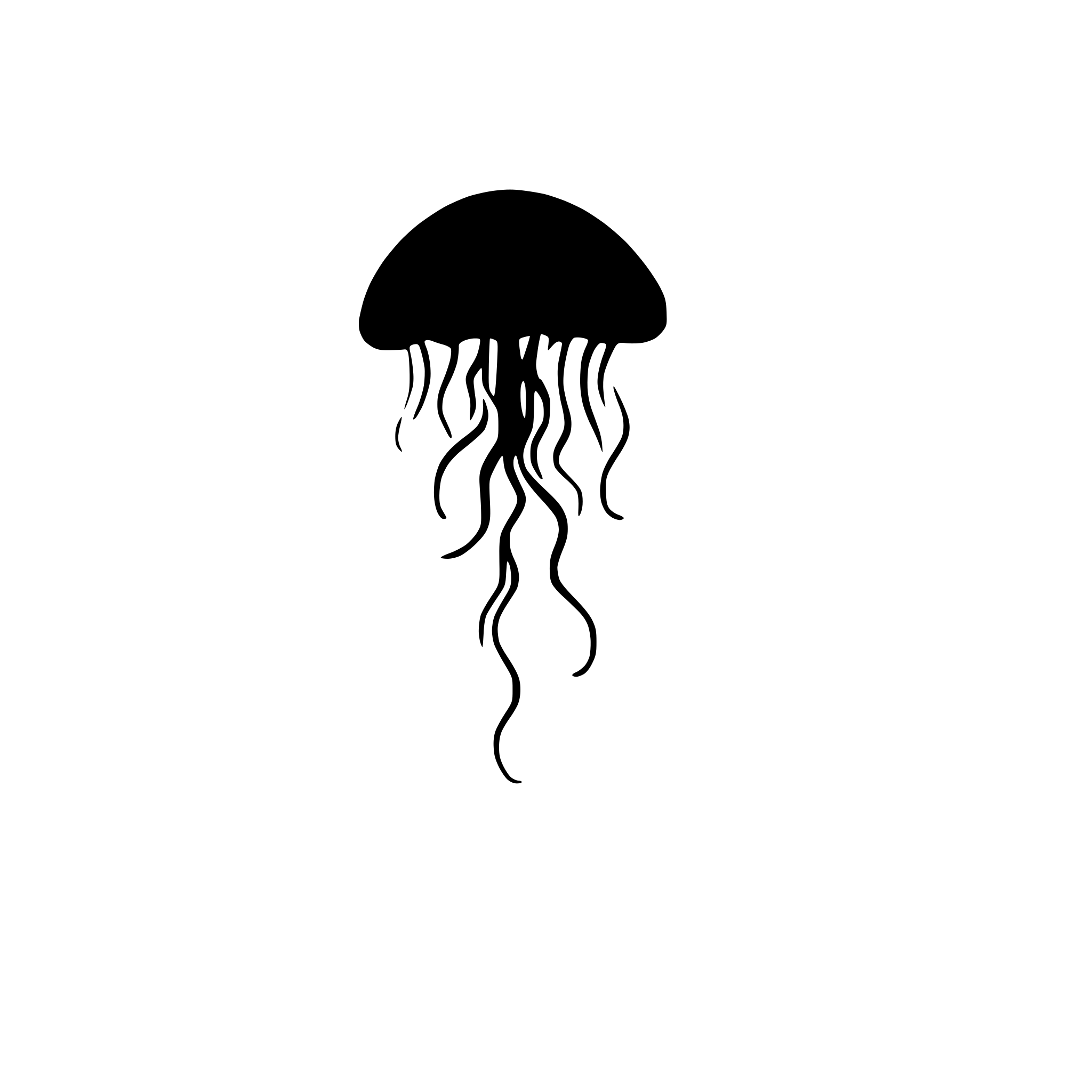 AI-generated SVG of 'jellyfish drifting in the ocean'