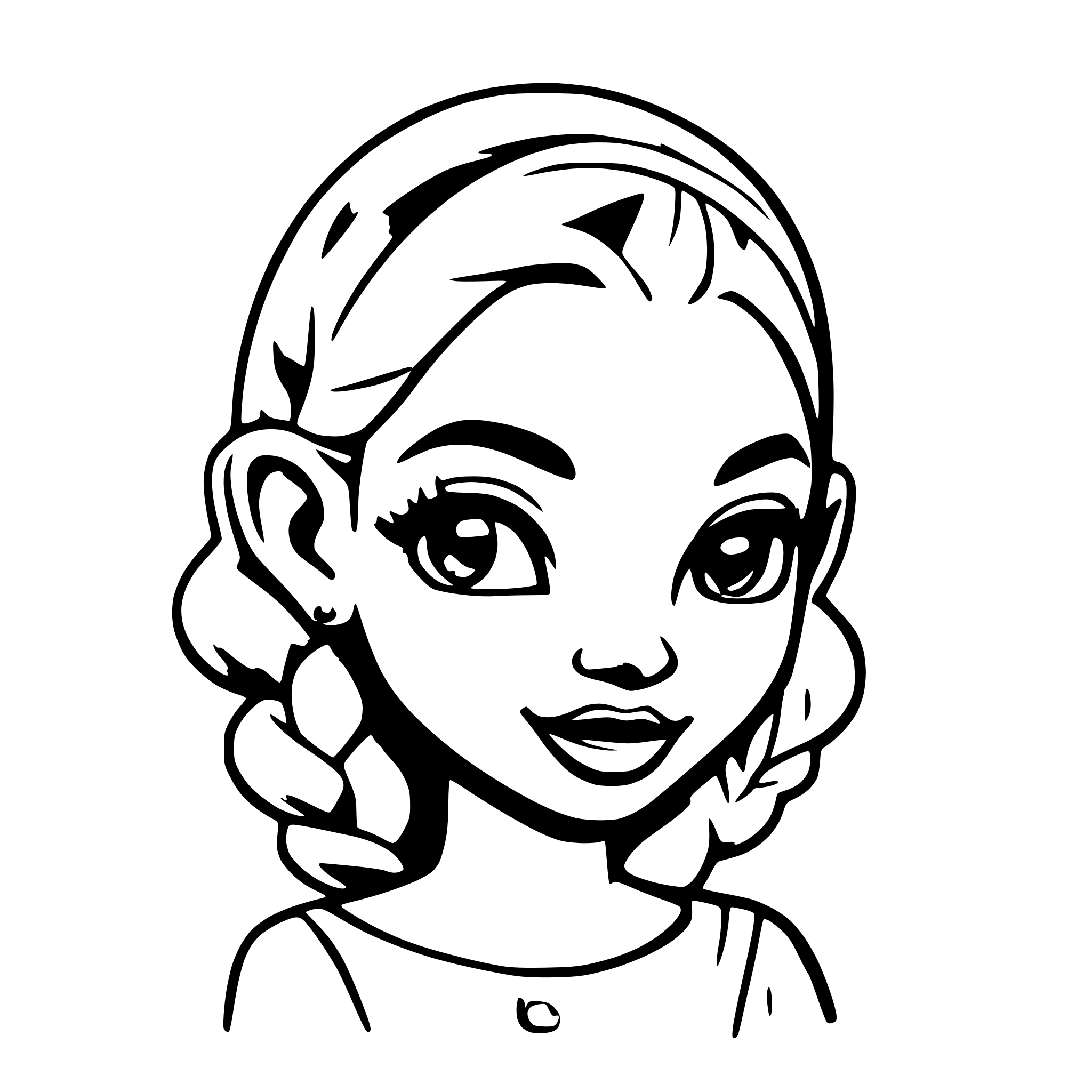 AI-generated SVG of a YOUNG BLOND GIRL METISSE EUROPEAN AND AFRICAN