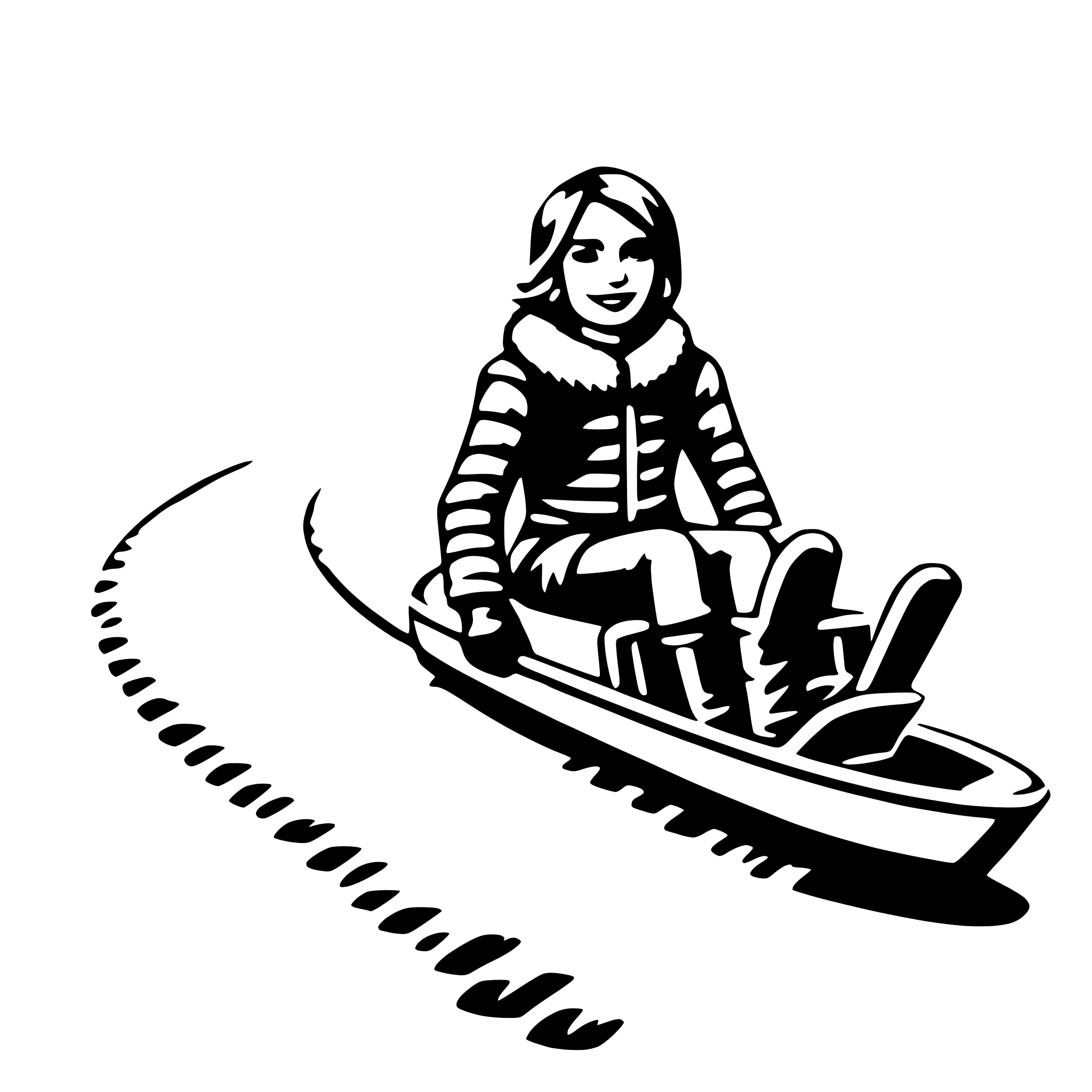AI-generated SVG of a arctic sledding adventure