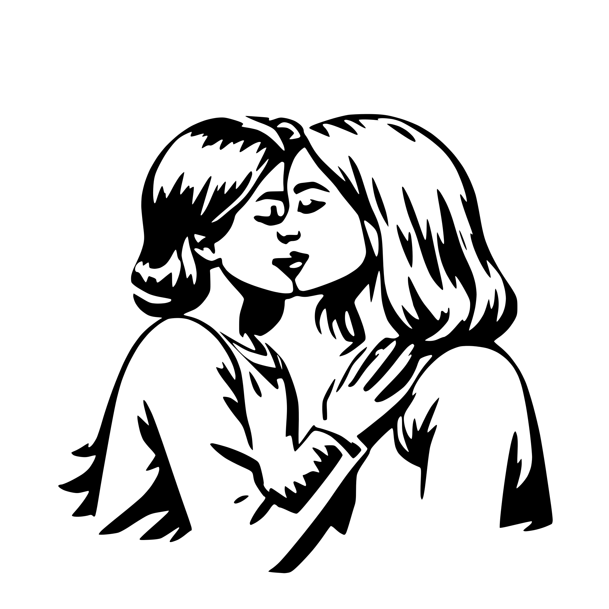 AI-generated SVG of 'mother kiss her daughter'