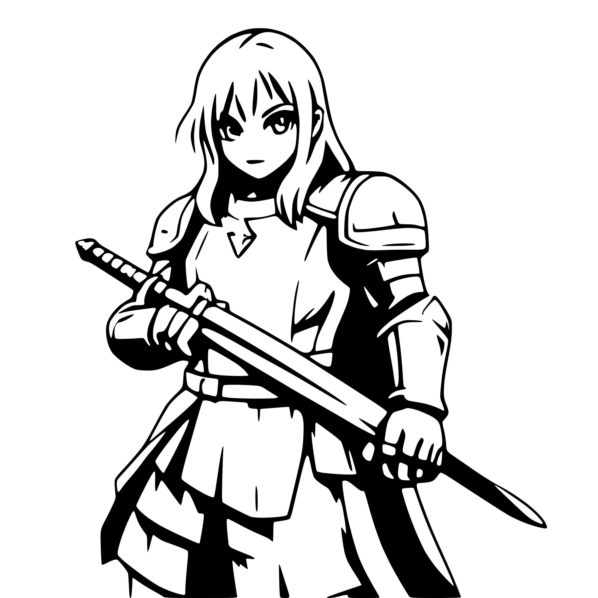AI-generated SVG of 'knight kneeling with sword'