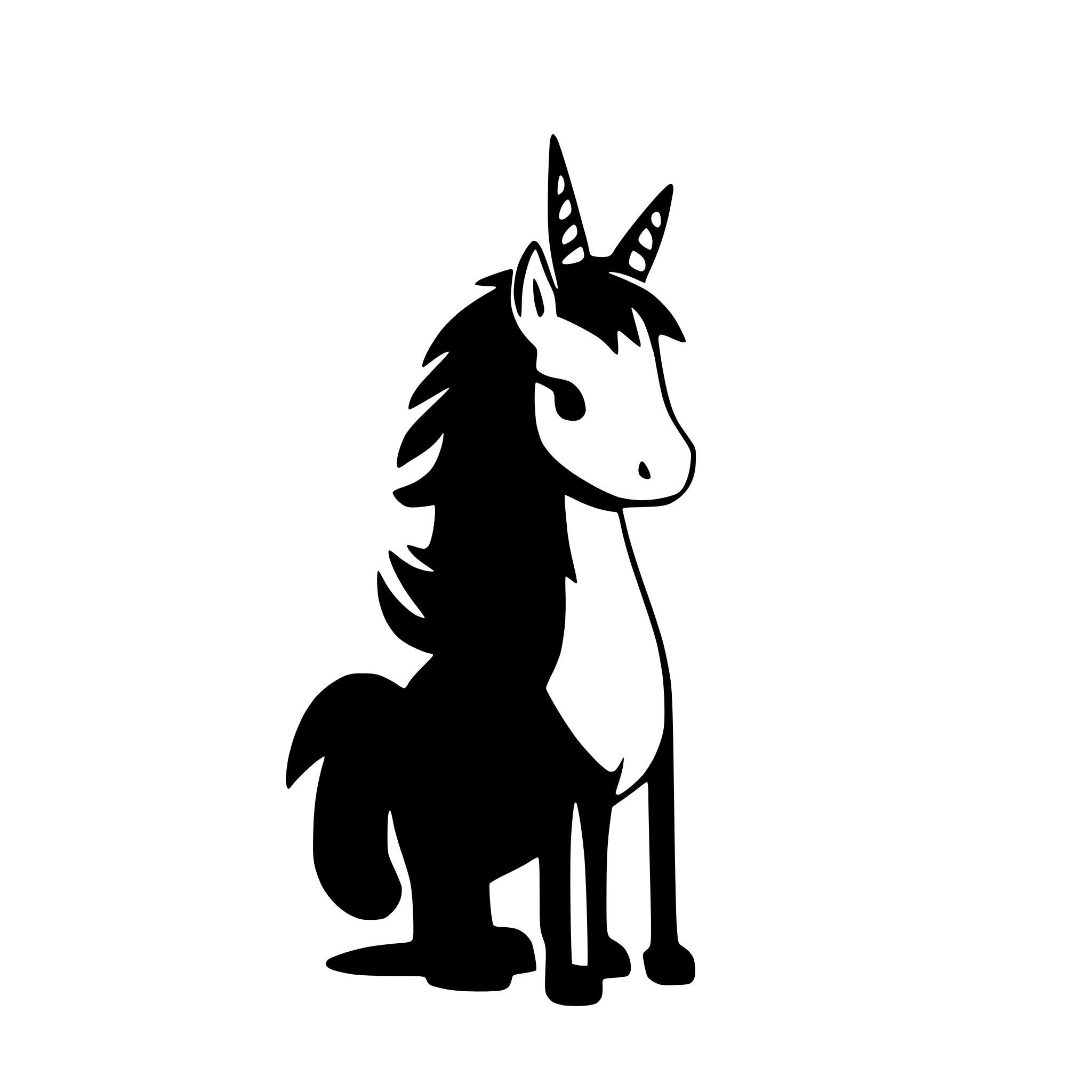 AI-generated SVG of a Cute unicorn silhouette
