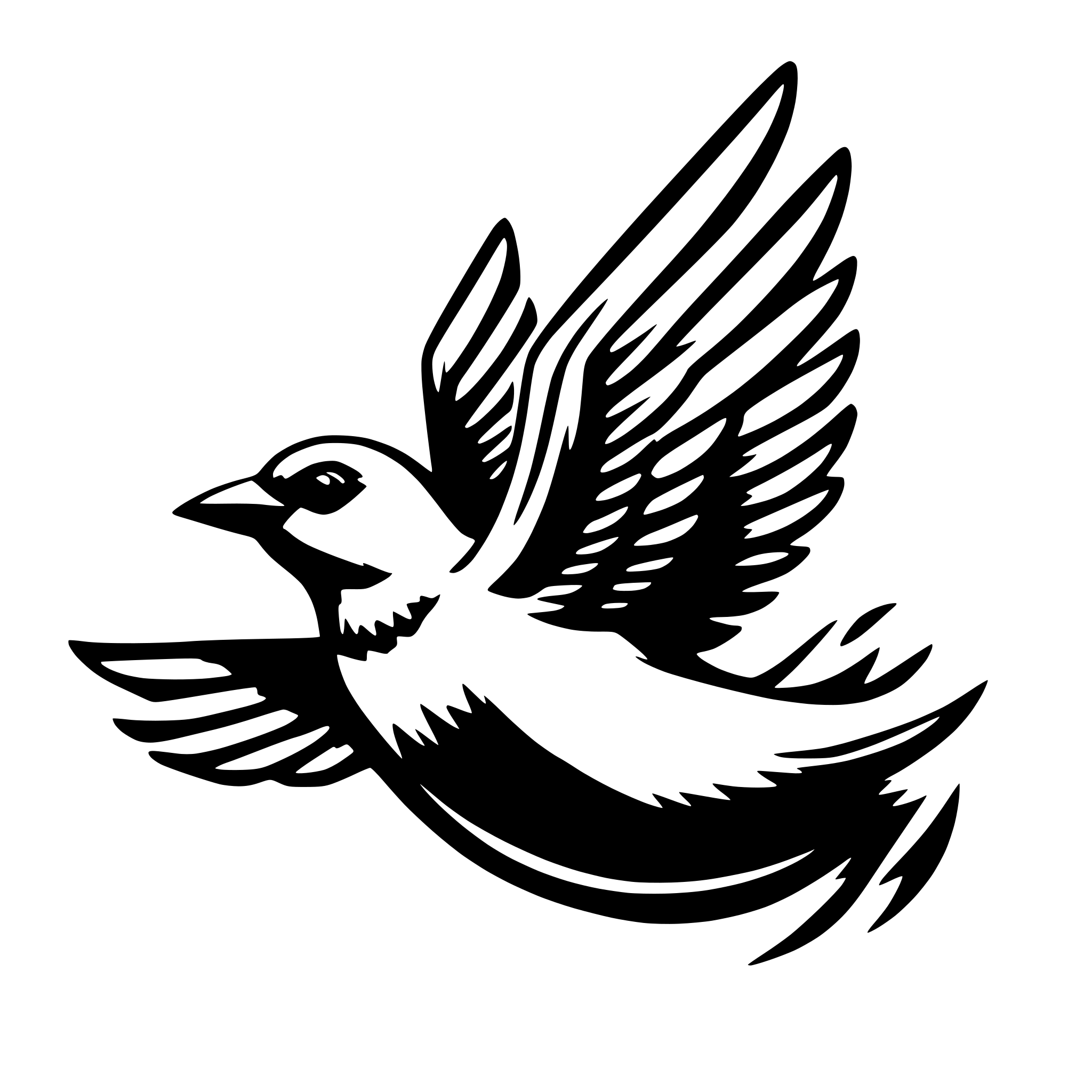 AI-generated SVG of 'Flying twitter bird'