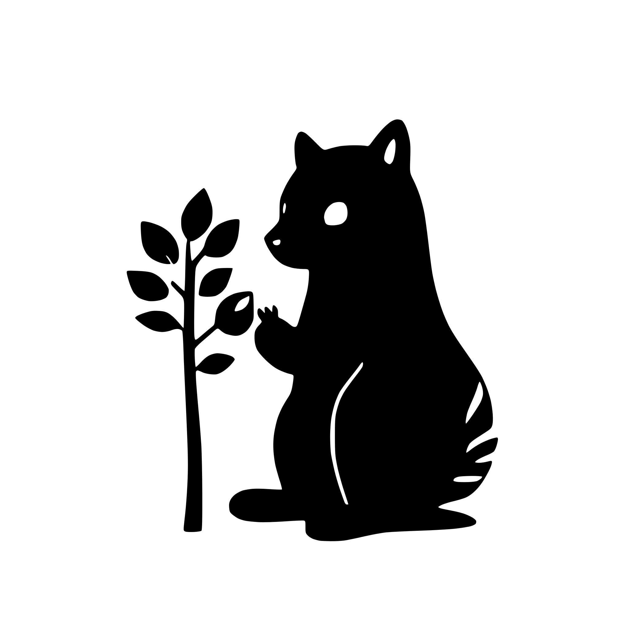 AI-generated SVG of a silhouette sel snout of a raccoon