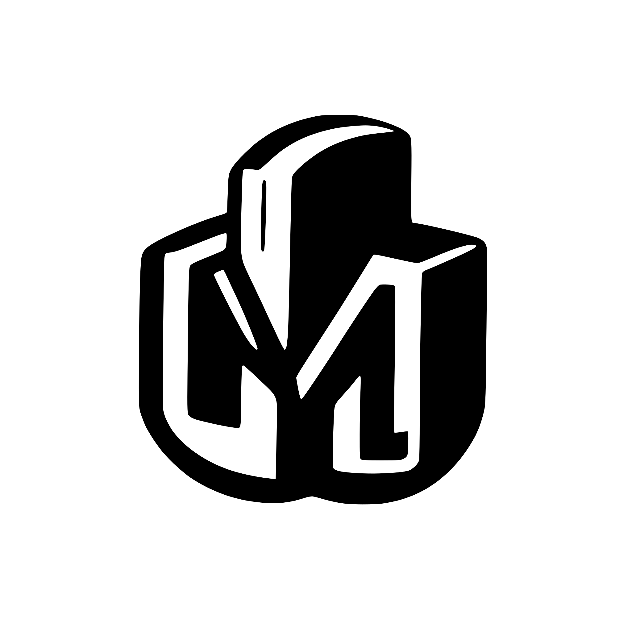 AI-generated SVG of a the letter M, purple