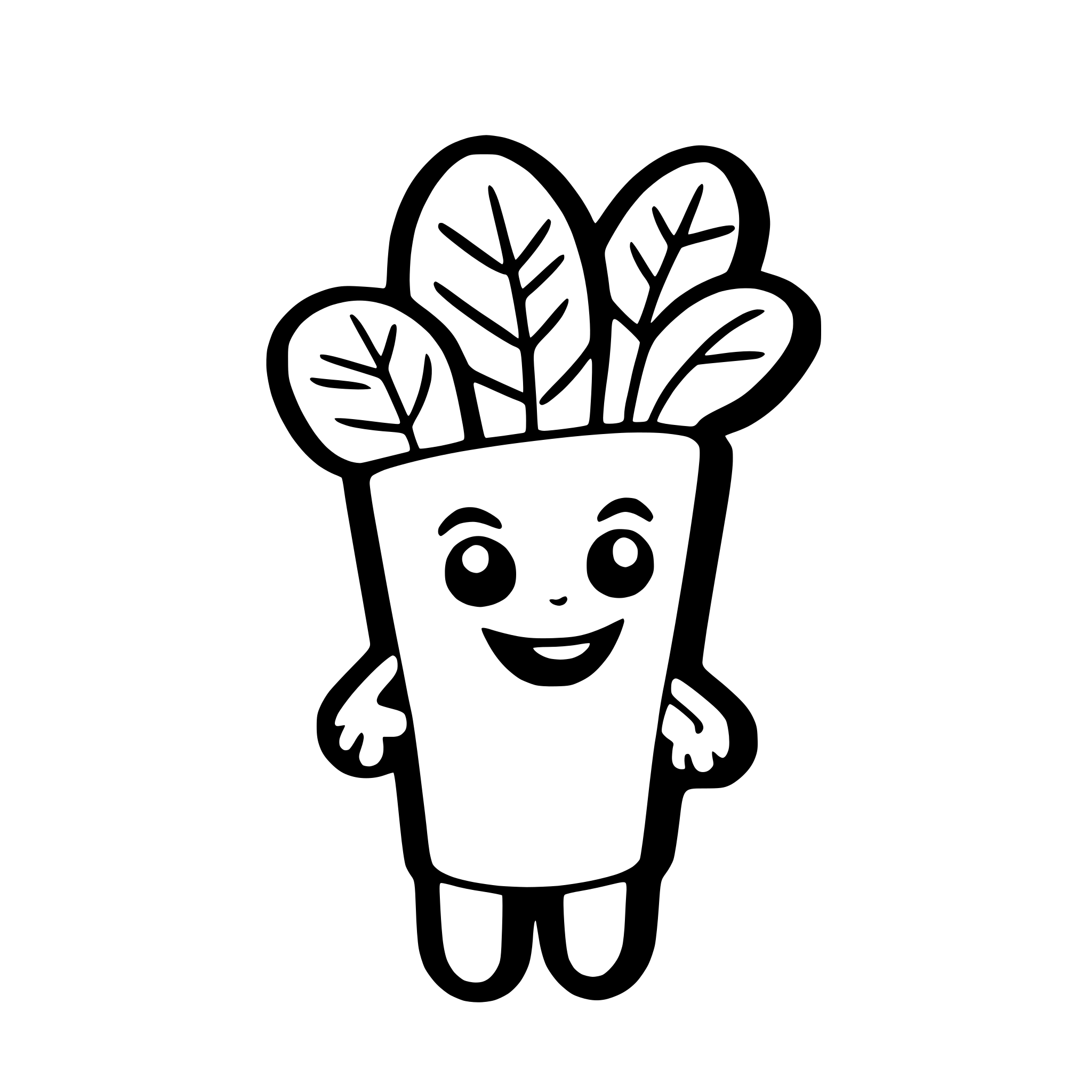 AI-generated SVG of a a cheerful carrot and pea holding hands