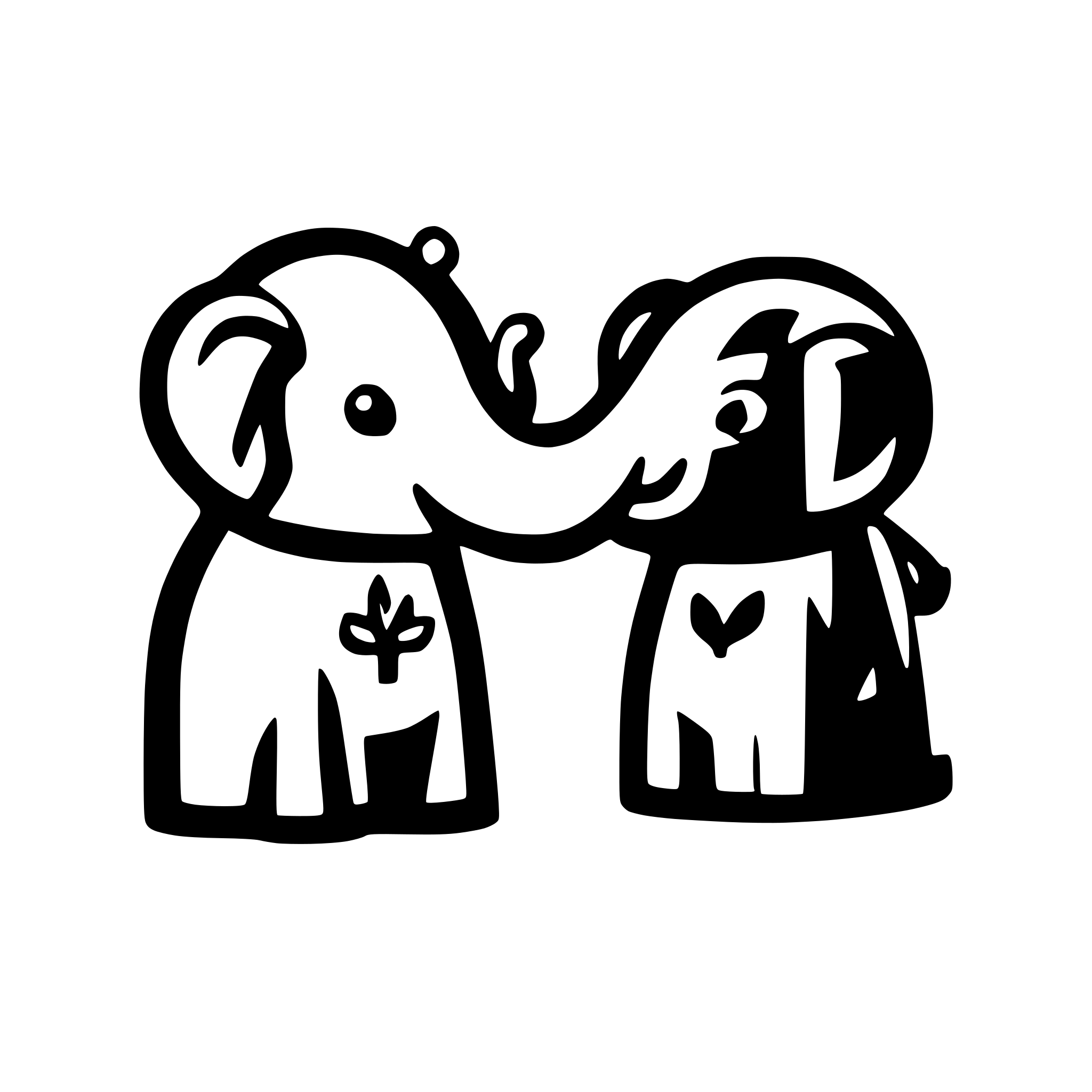 AI-generated SVG of a Two elephants holding each other trunk as a symbol of marriage