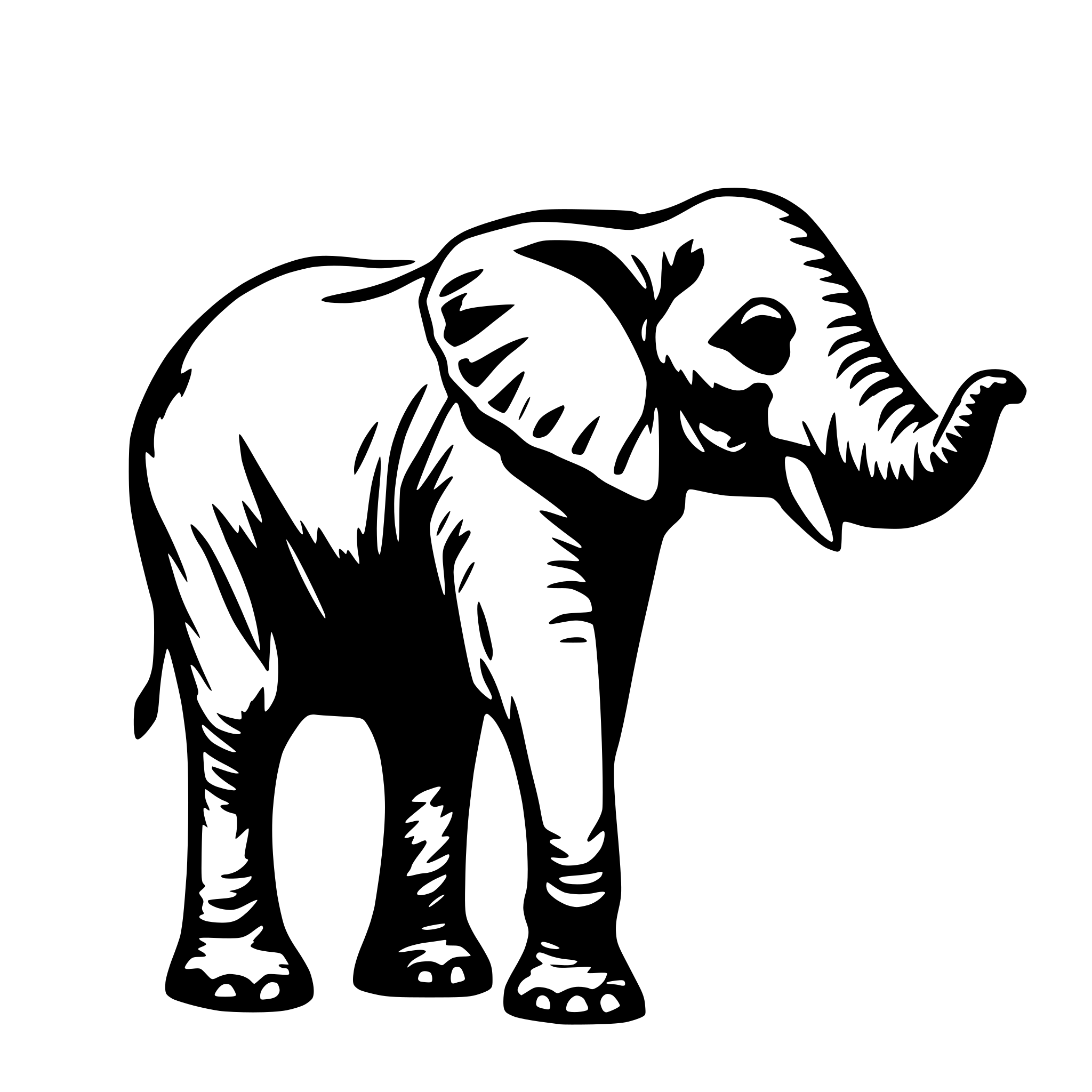 AI-generated SVG of 'elephant esquisse'