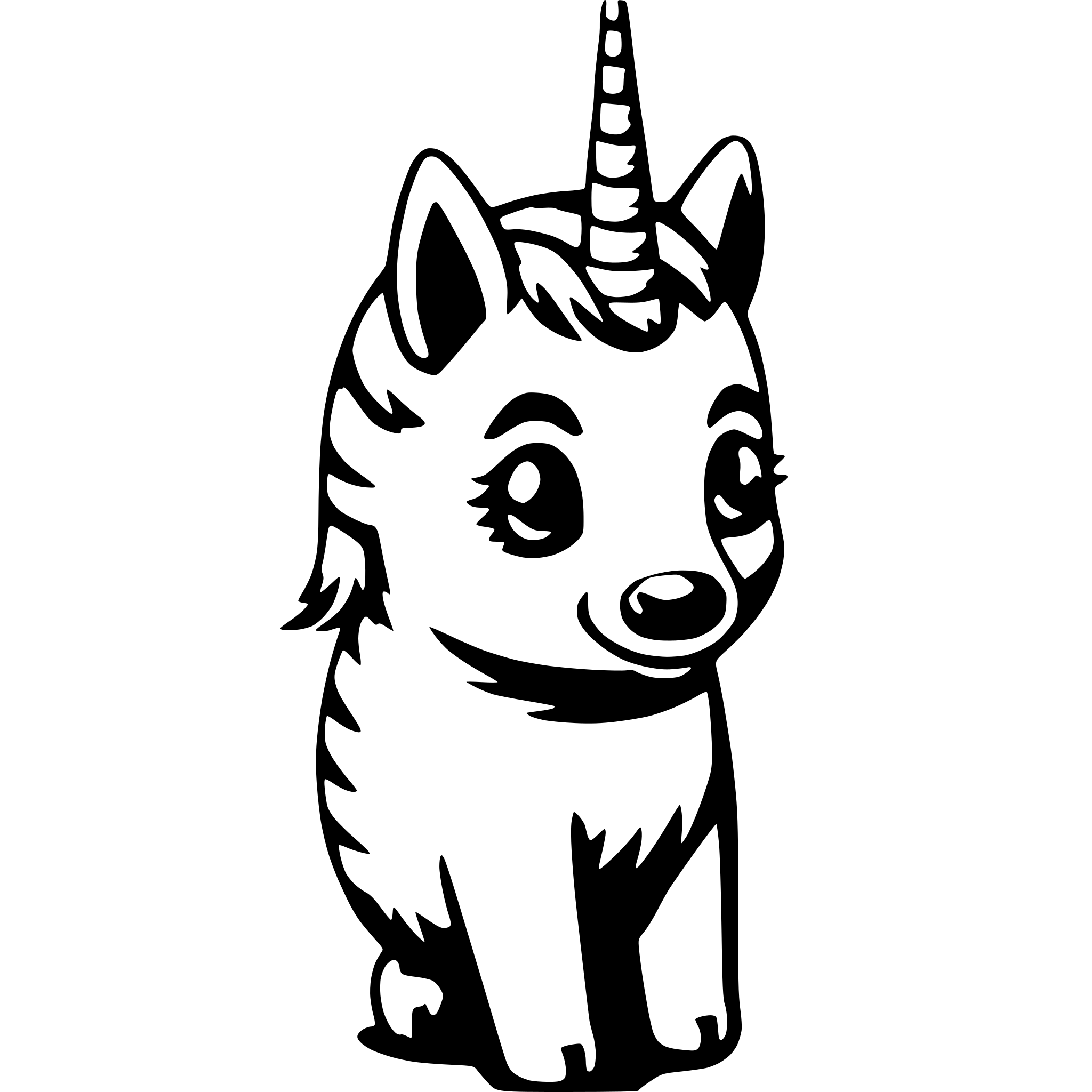 AI-generated SVG of a cute unicorn raccoon