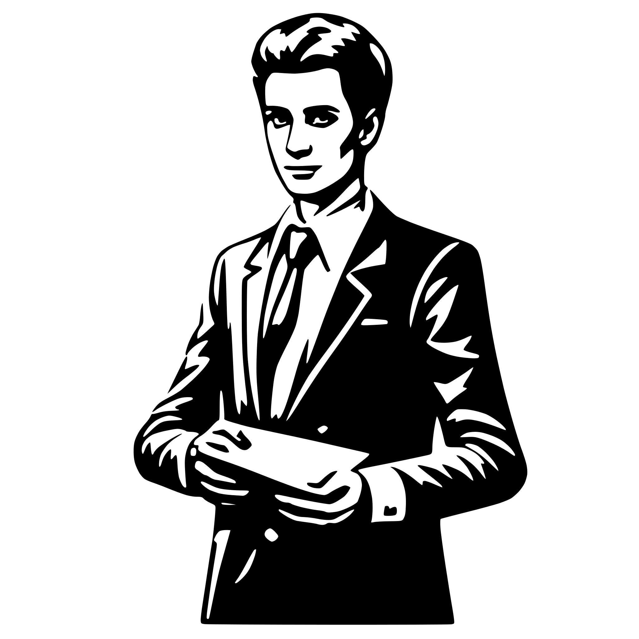 AI-generated SVG of a business man consulting