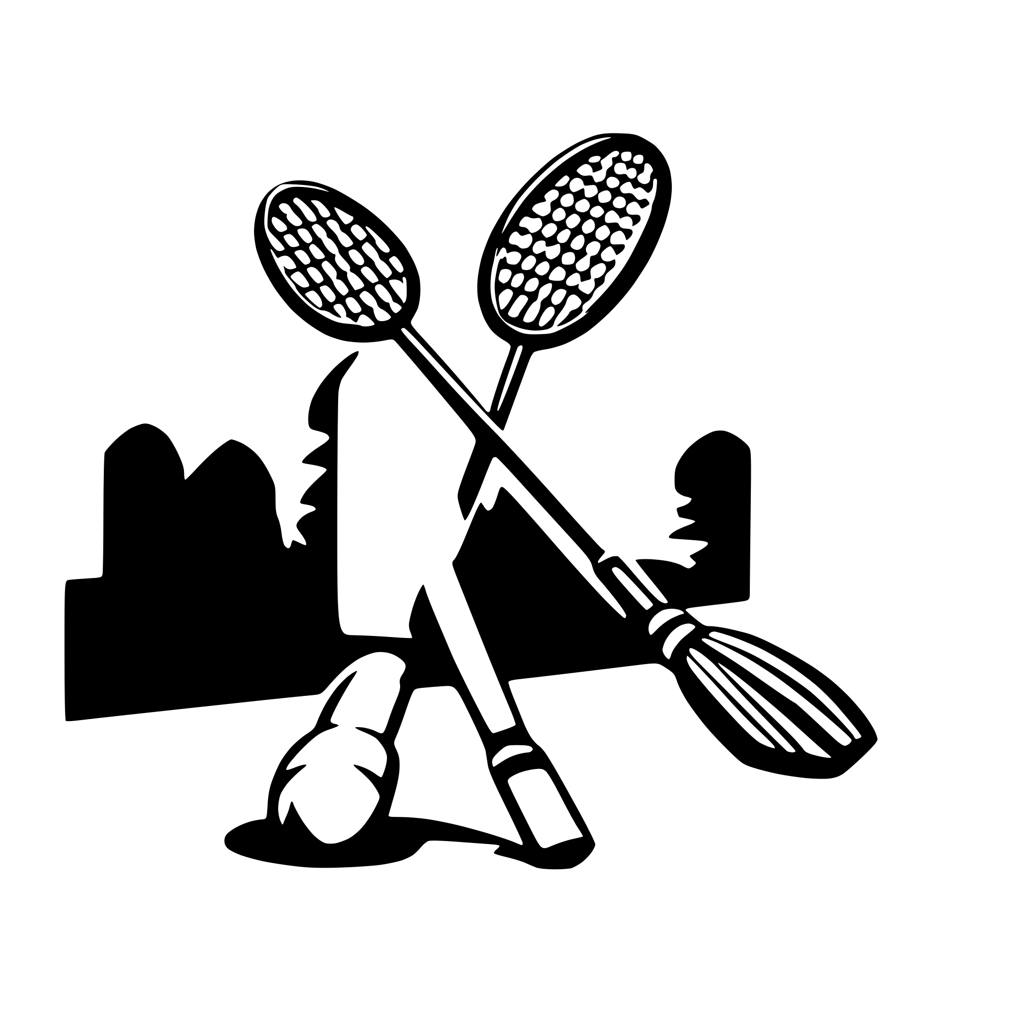 AI-generated SVG of a badminton