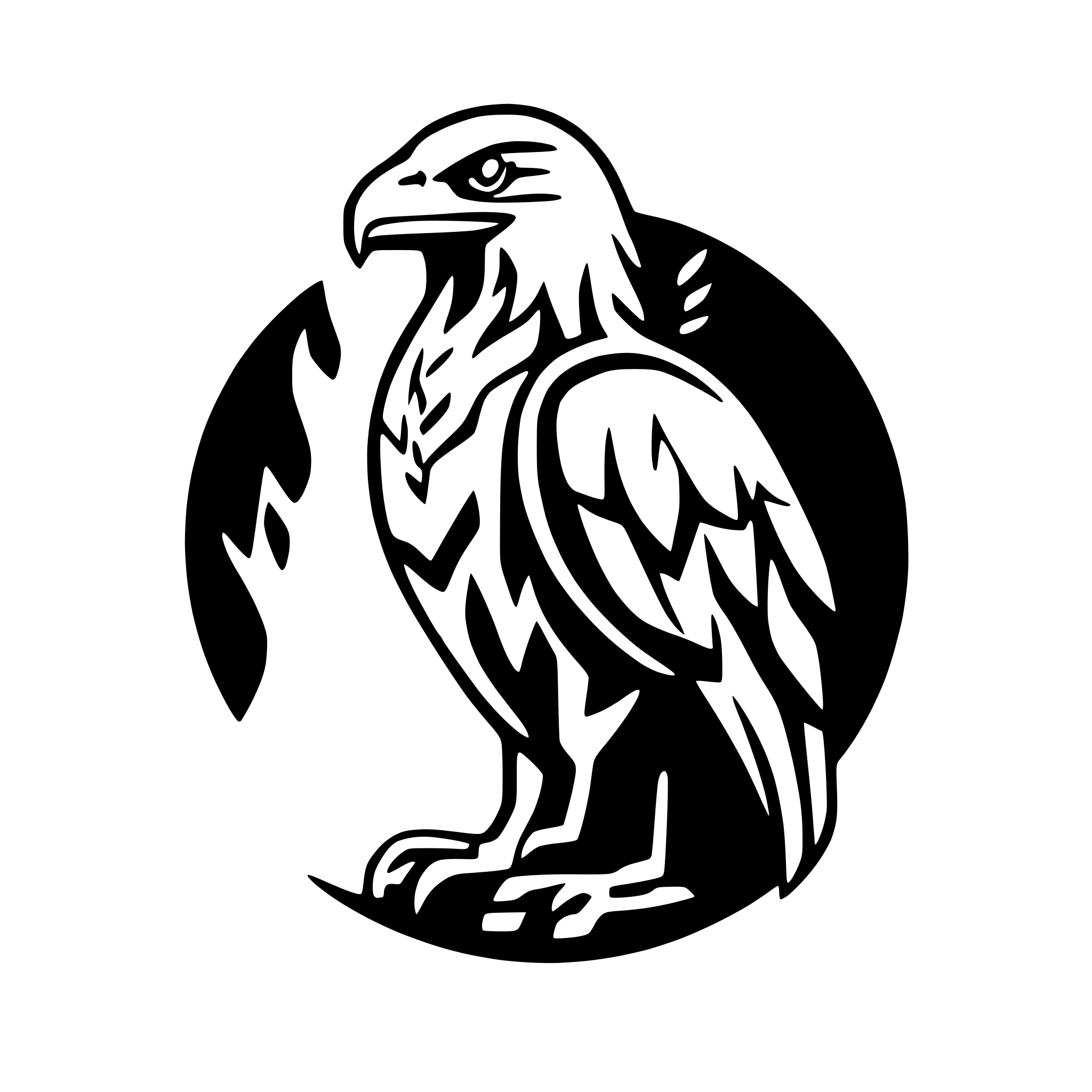 AI-generated SVG of 'A eagle with fire'