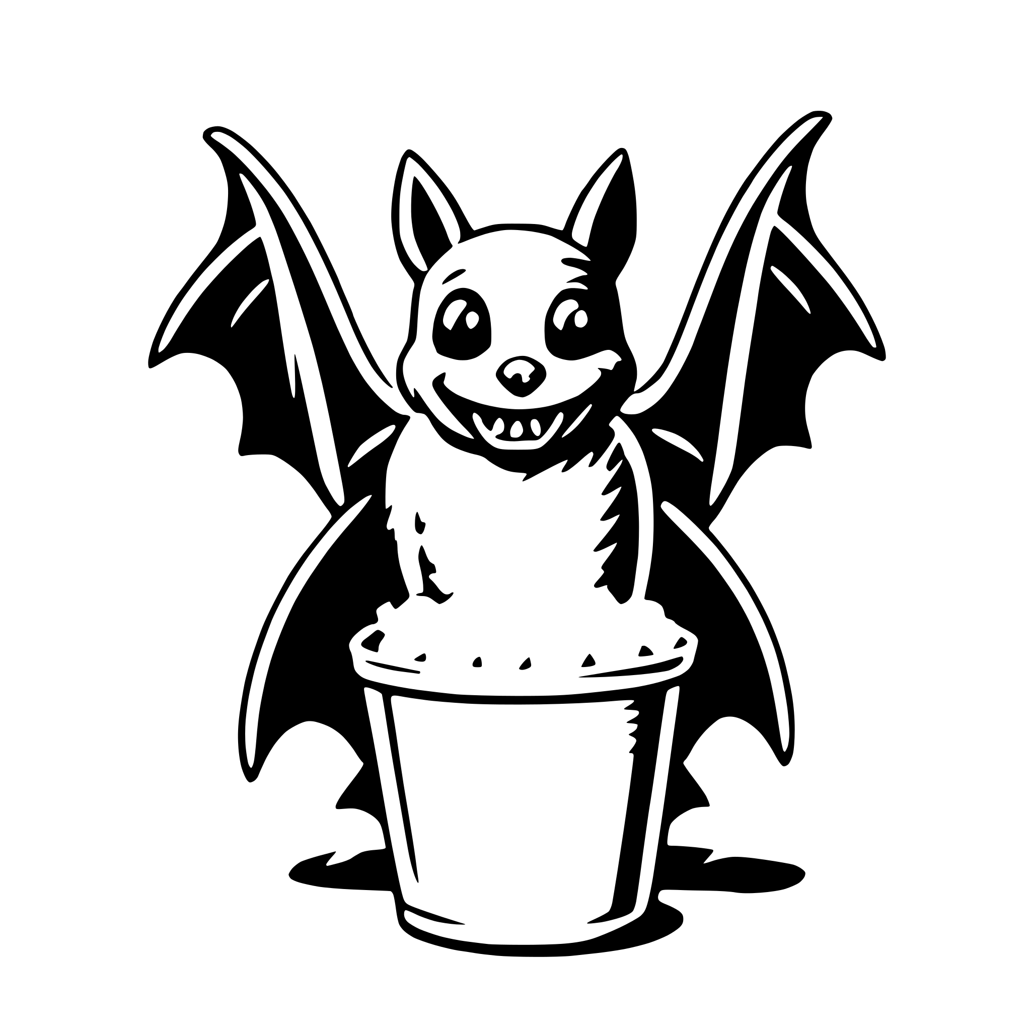 AI-generated SVG of 'bat with popcorn'