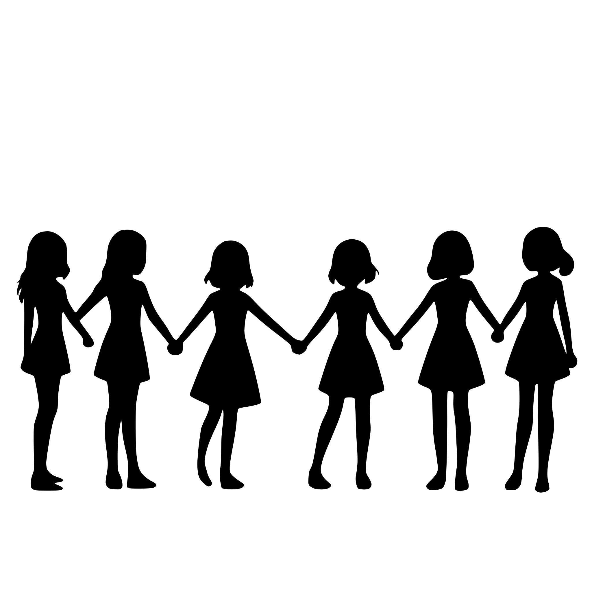 AI-generated SVG of a girls and boys forming a line and holding hands