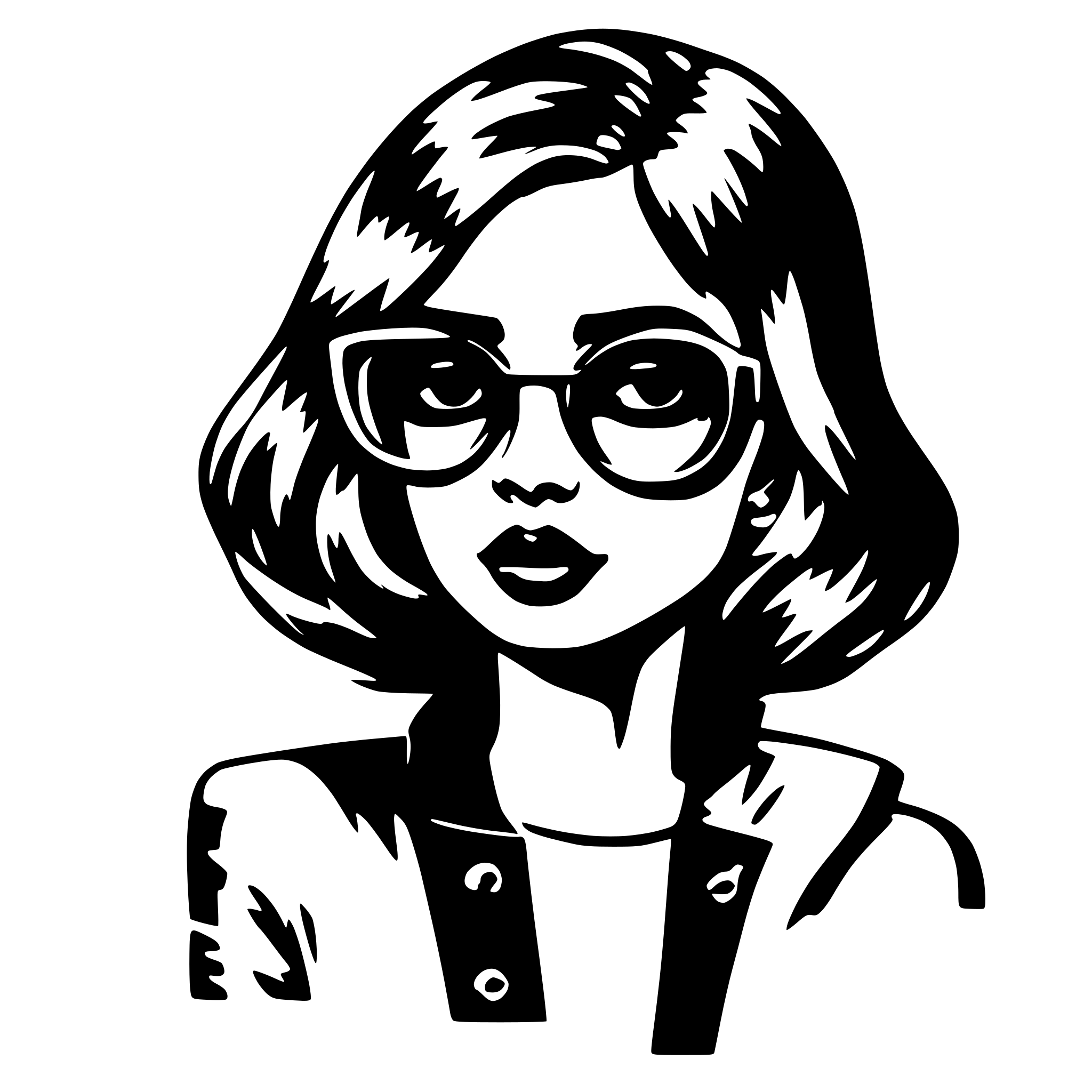 AI-generated SVG of 'Cool girl'