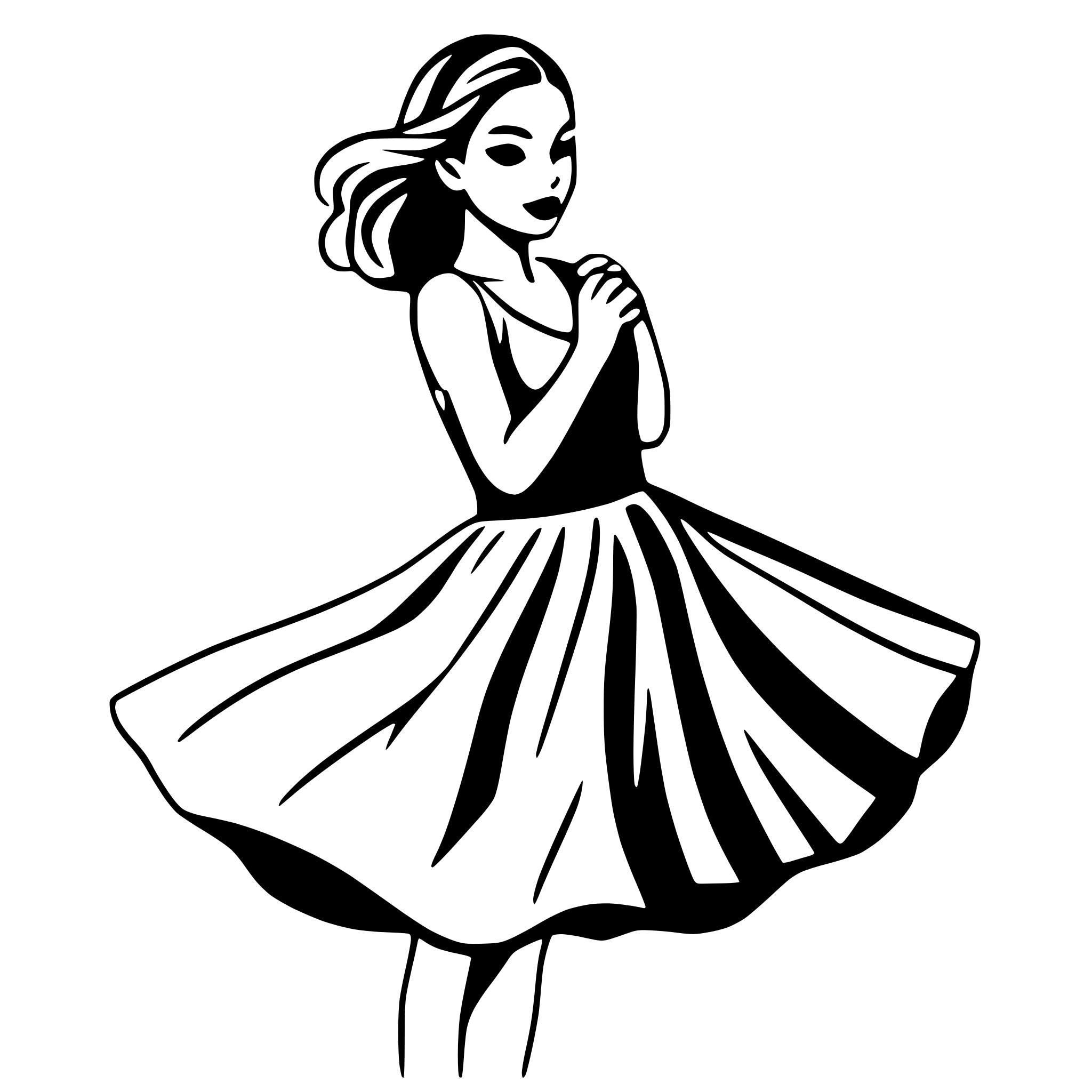 AI-generated SVG of 'dancer twirling gracefully'