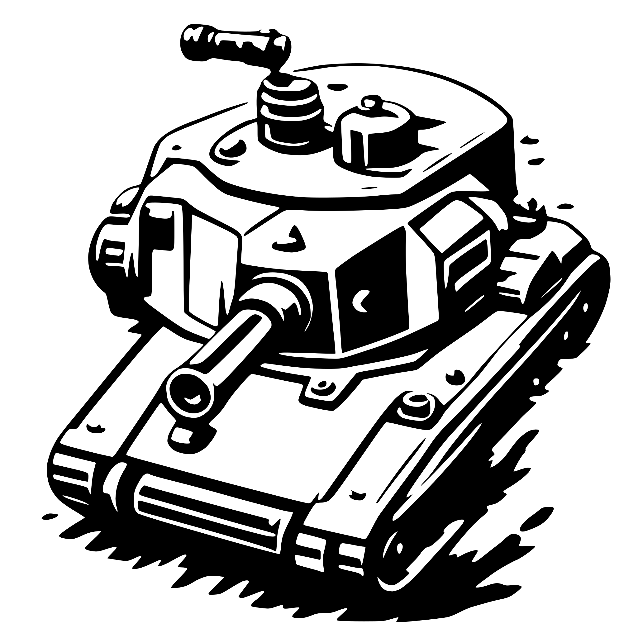 AI-generated SVG of a top down 2d tank facing up