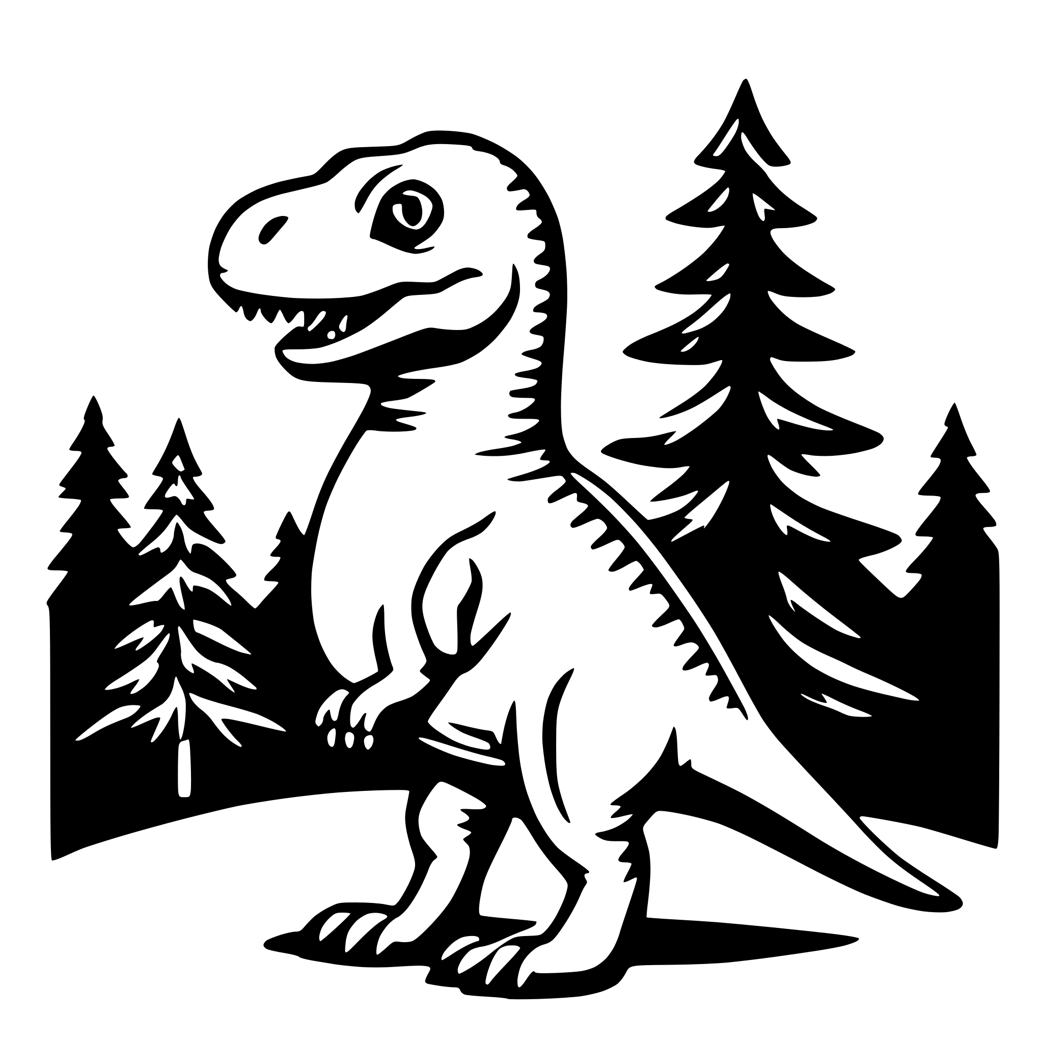 AI-generated SVG of 'trex christmas tree'