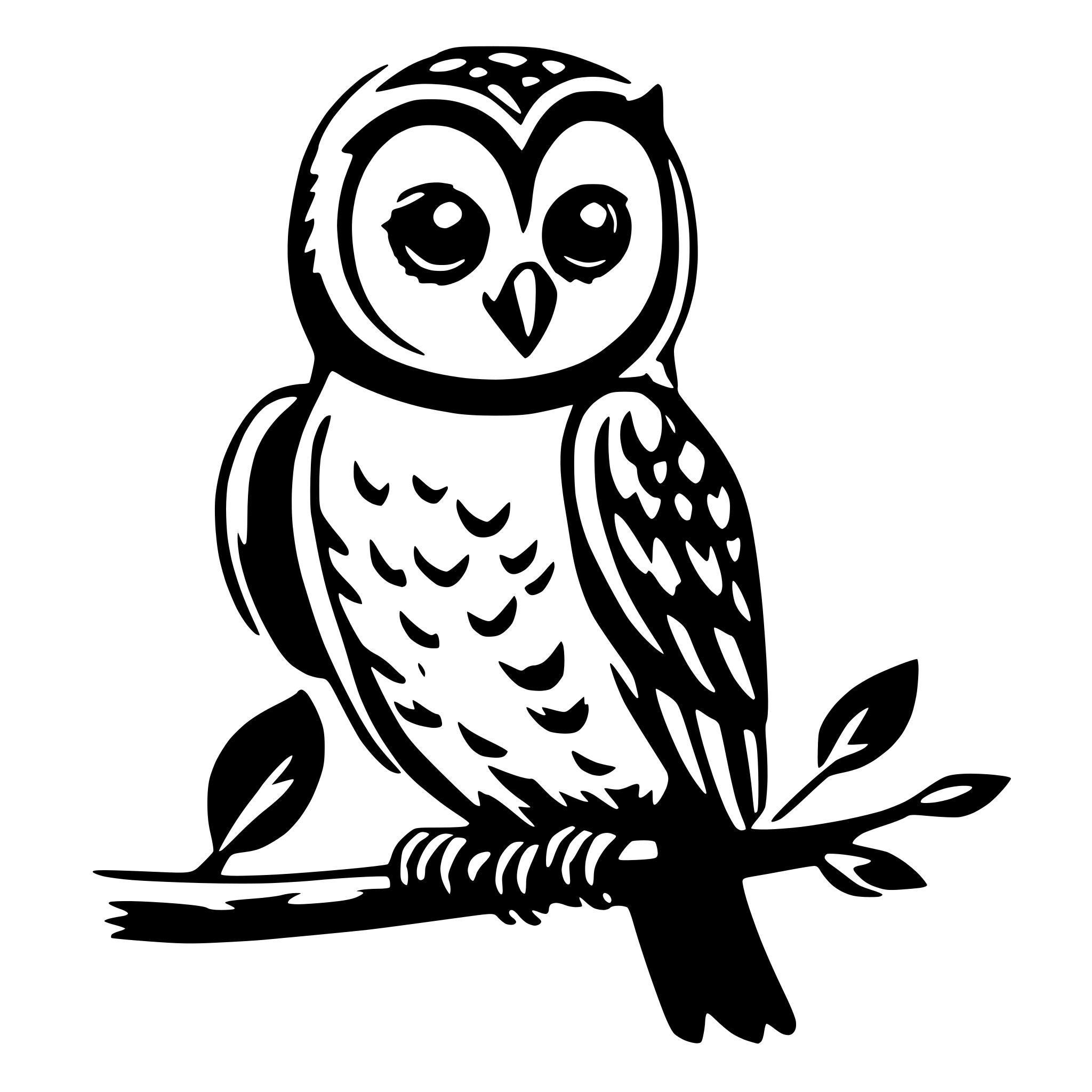 AI-generated SVG of a owl on branch