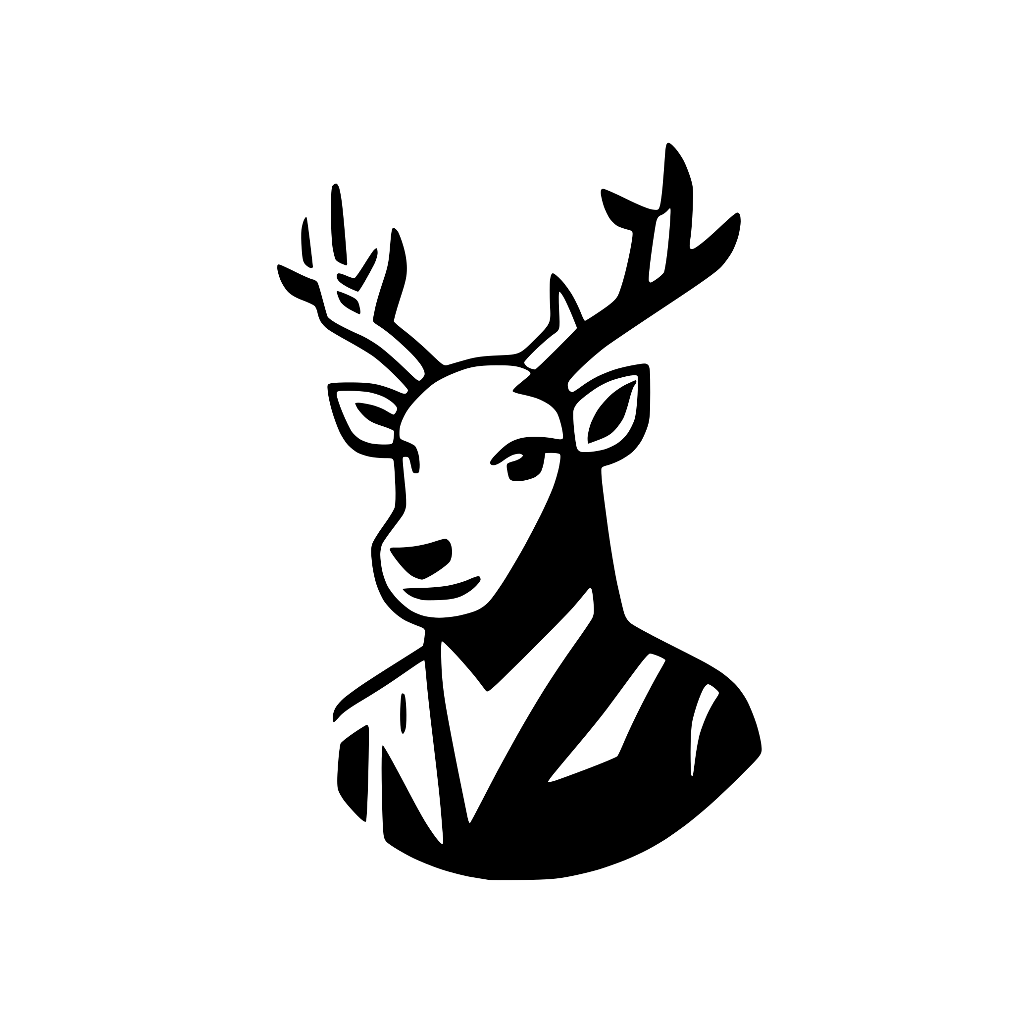 AI-generated SVG of a bearded deer with big antlers