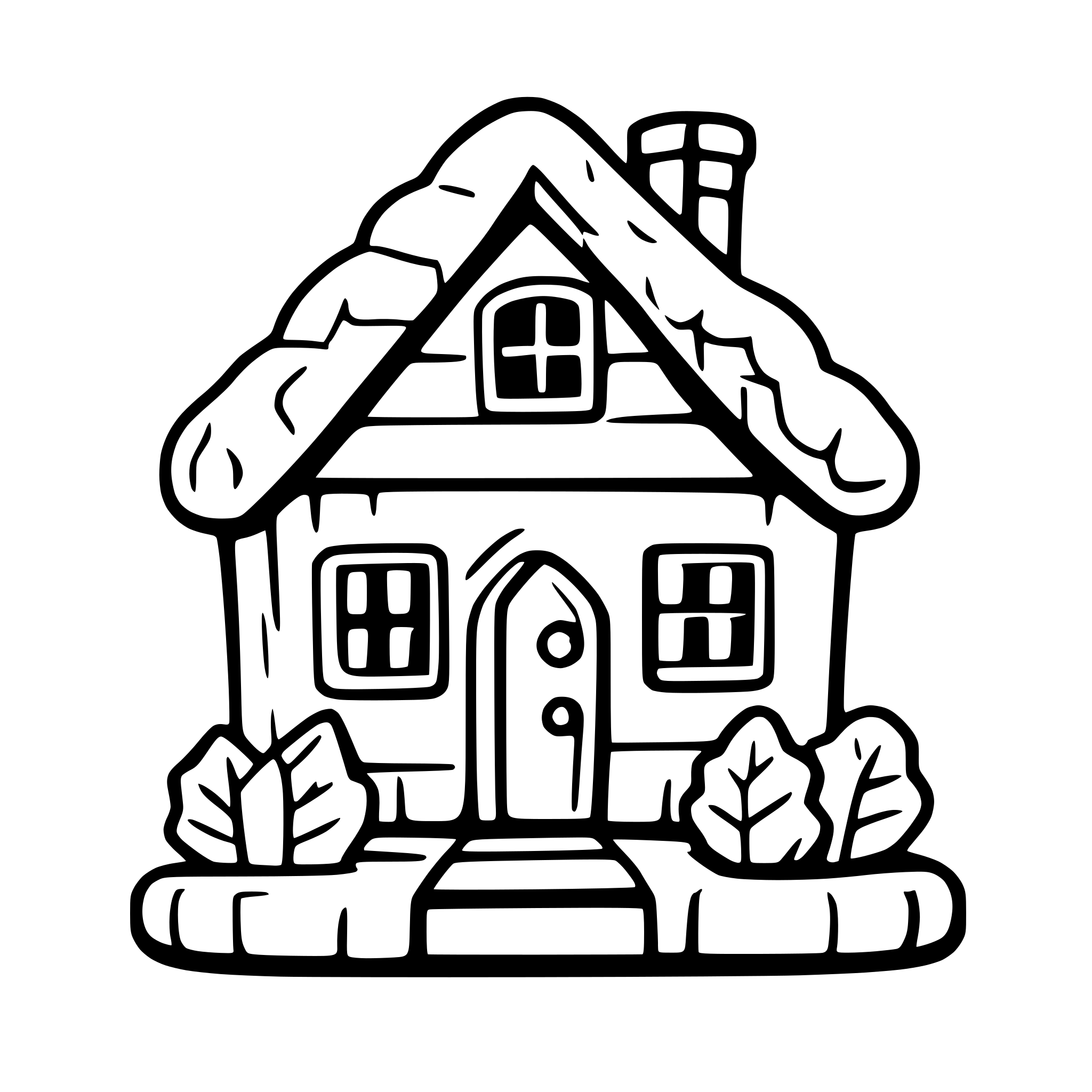 AI-generated SVG of a a simple gingerbread house. front view.