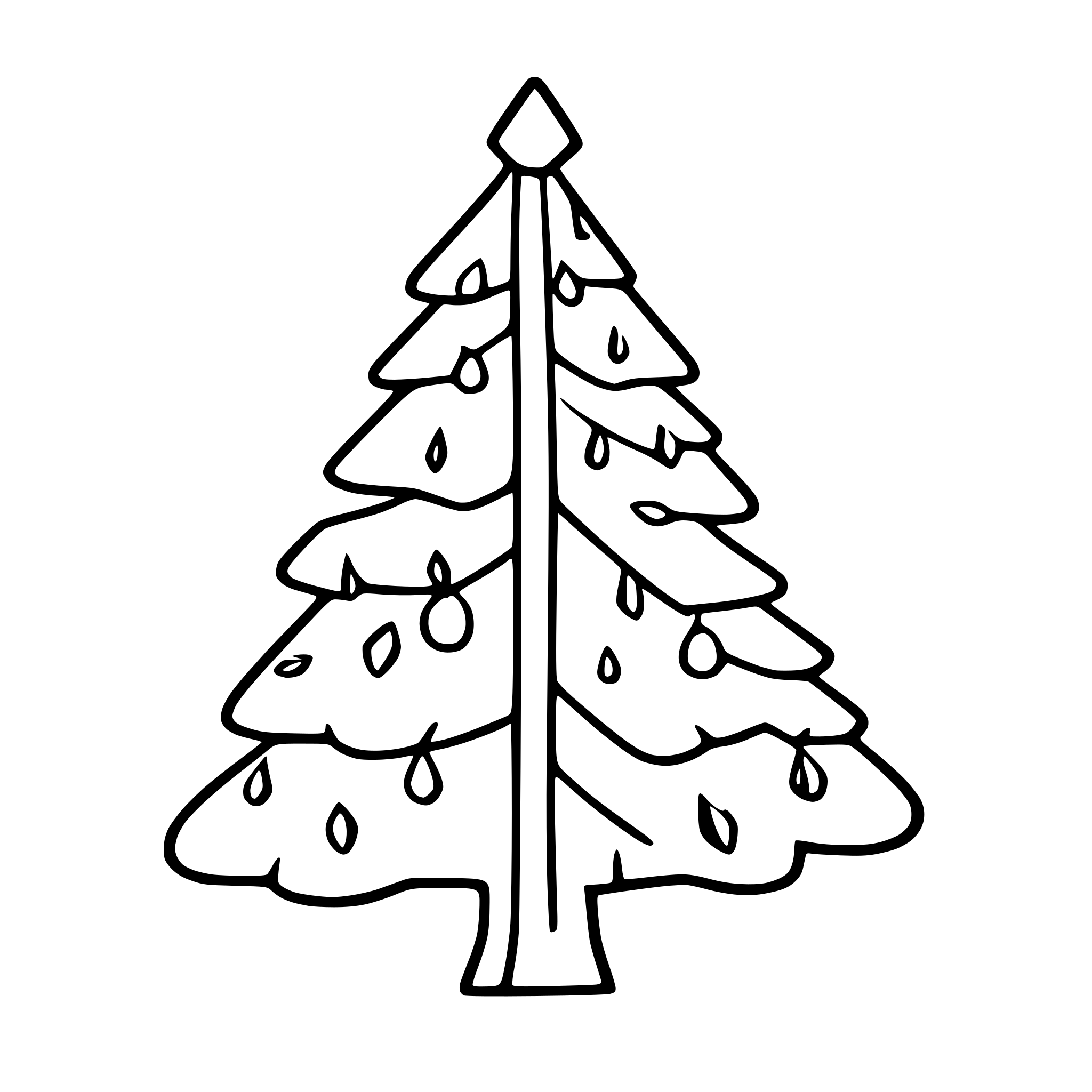 AI-generated SVG of a Christmas tree with lights