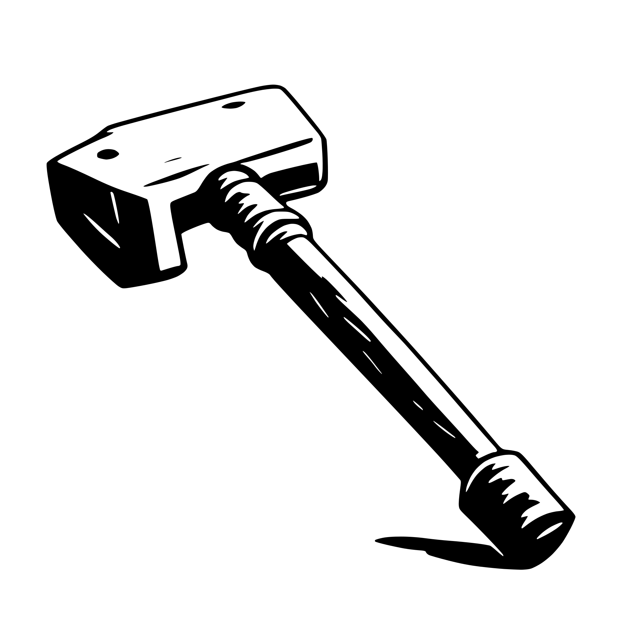 AI-generated SVG of 'a modern sledgehammer with a short handle'
