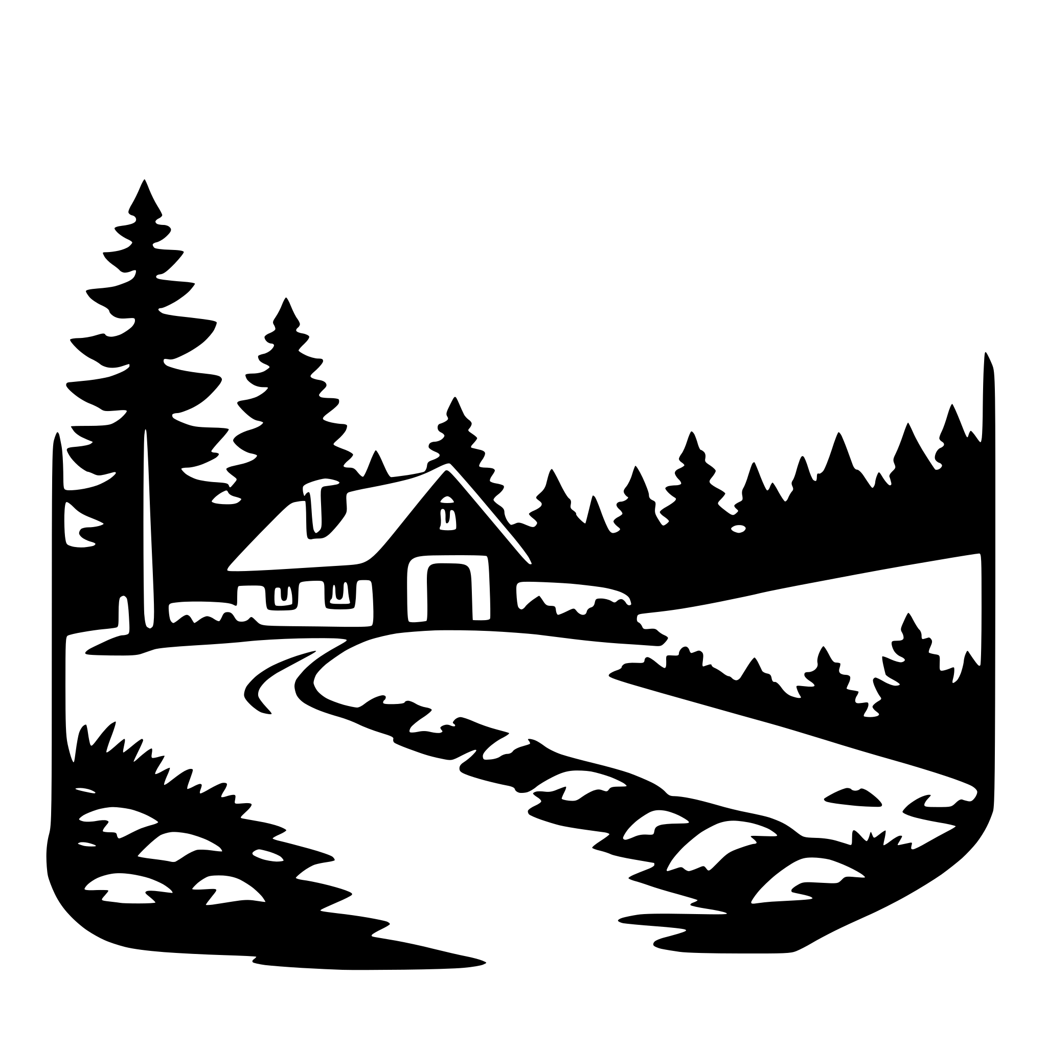 AI-generated SVG of a mountain retreat