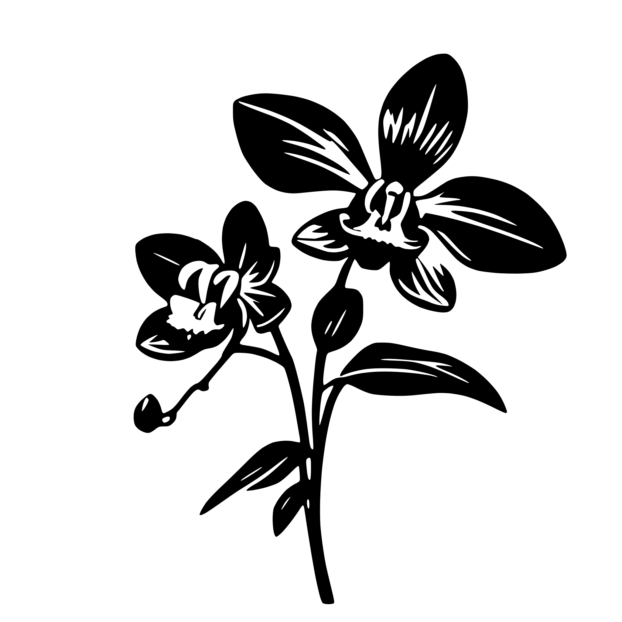 AI-generated SVG of a orchid flower silhoutte