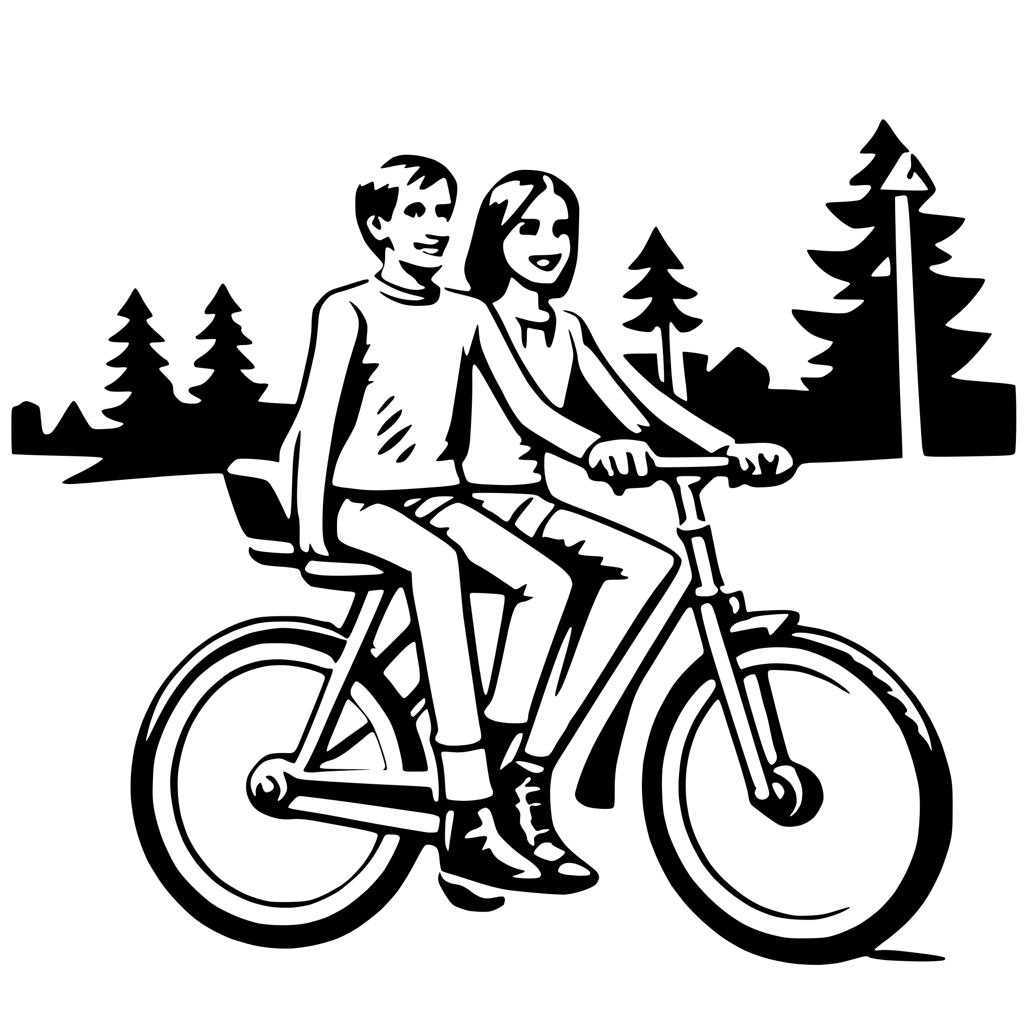 AI-generated SVG of a couple's tandem bike