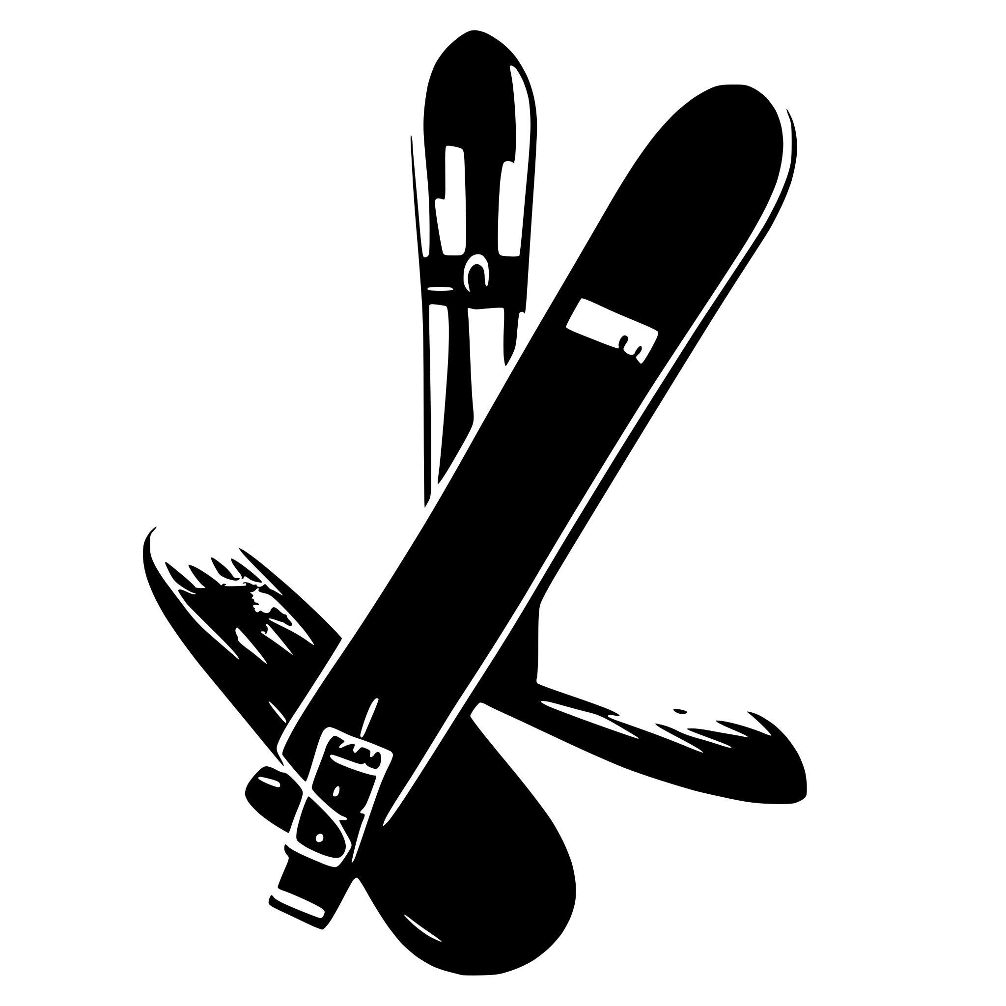 AI-generated SVG of a a snowboard