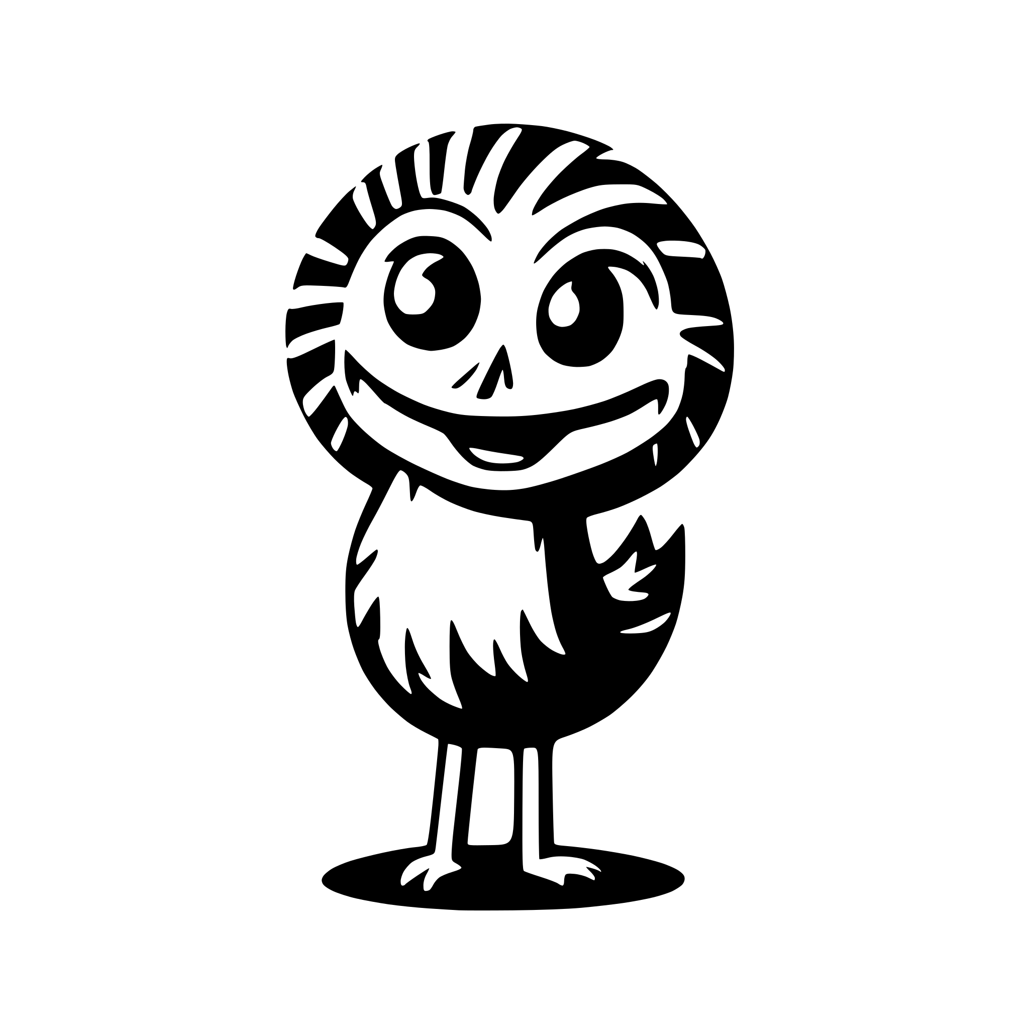 AI-generated SVG of a A happy emu for kids as a logo