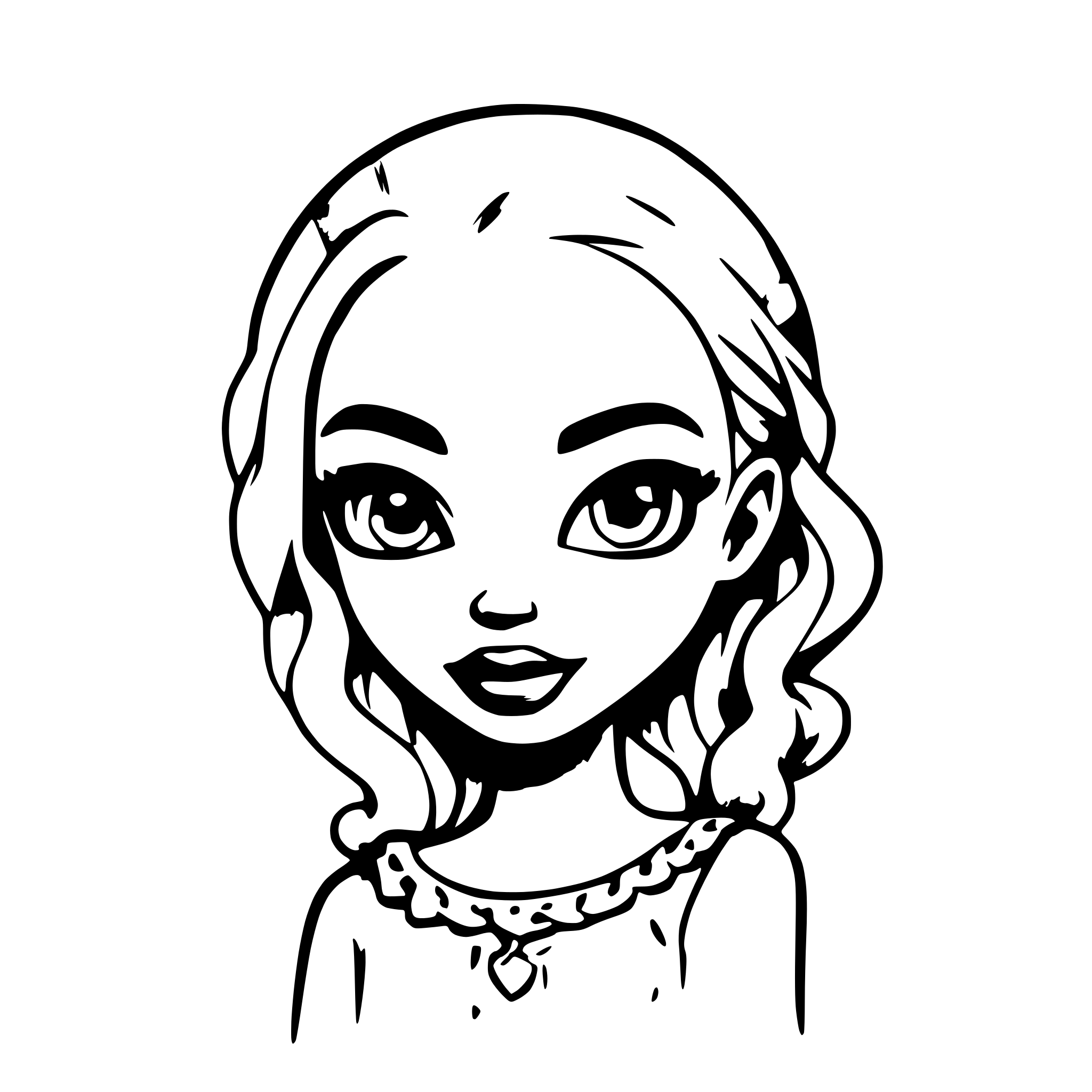 AI-generated SVG of a YOUNG BLOND GIRL METISSE EUROPEAN AND AFRICAN