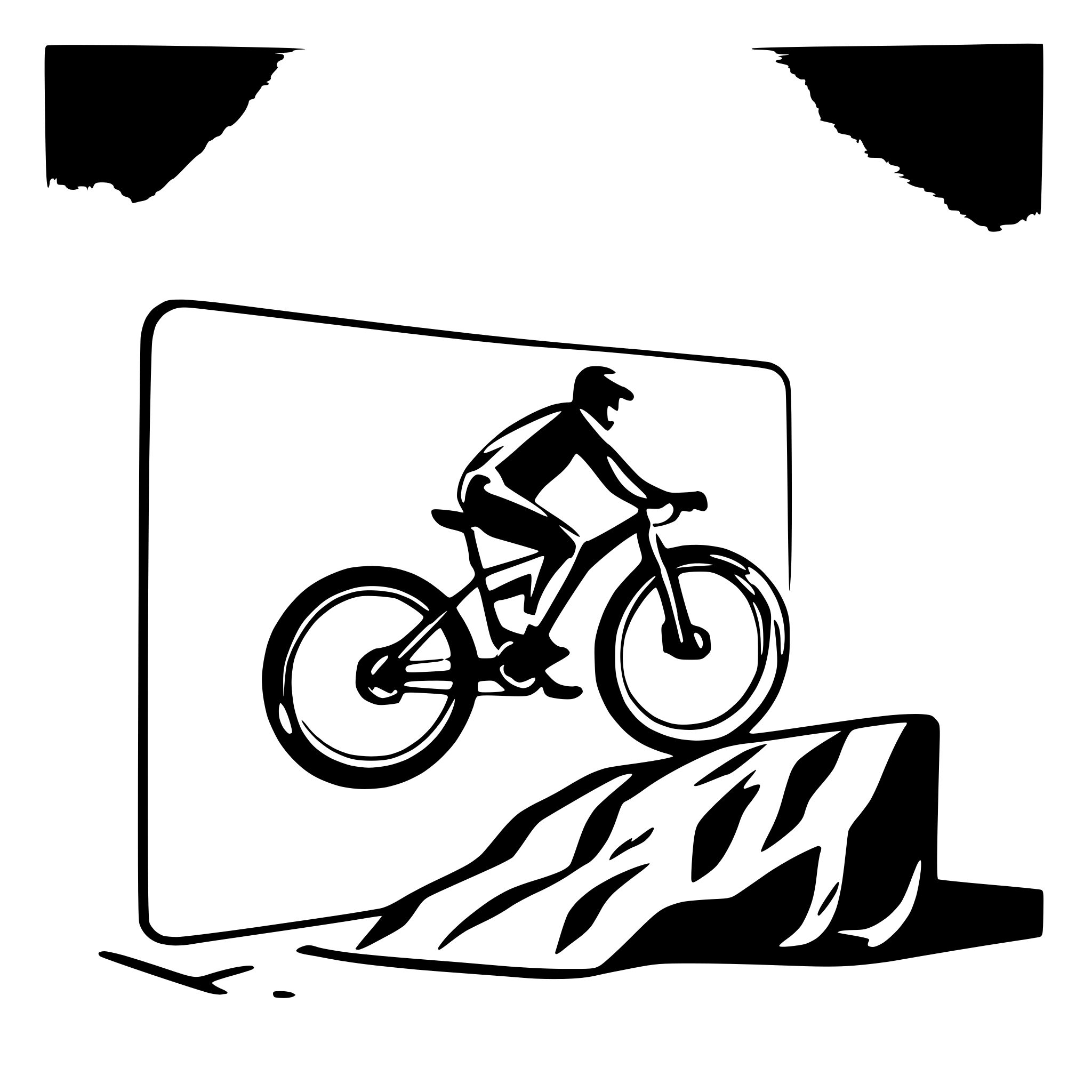 AI-generated SVG of a mountainbike breaking out of a picture frame